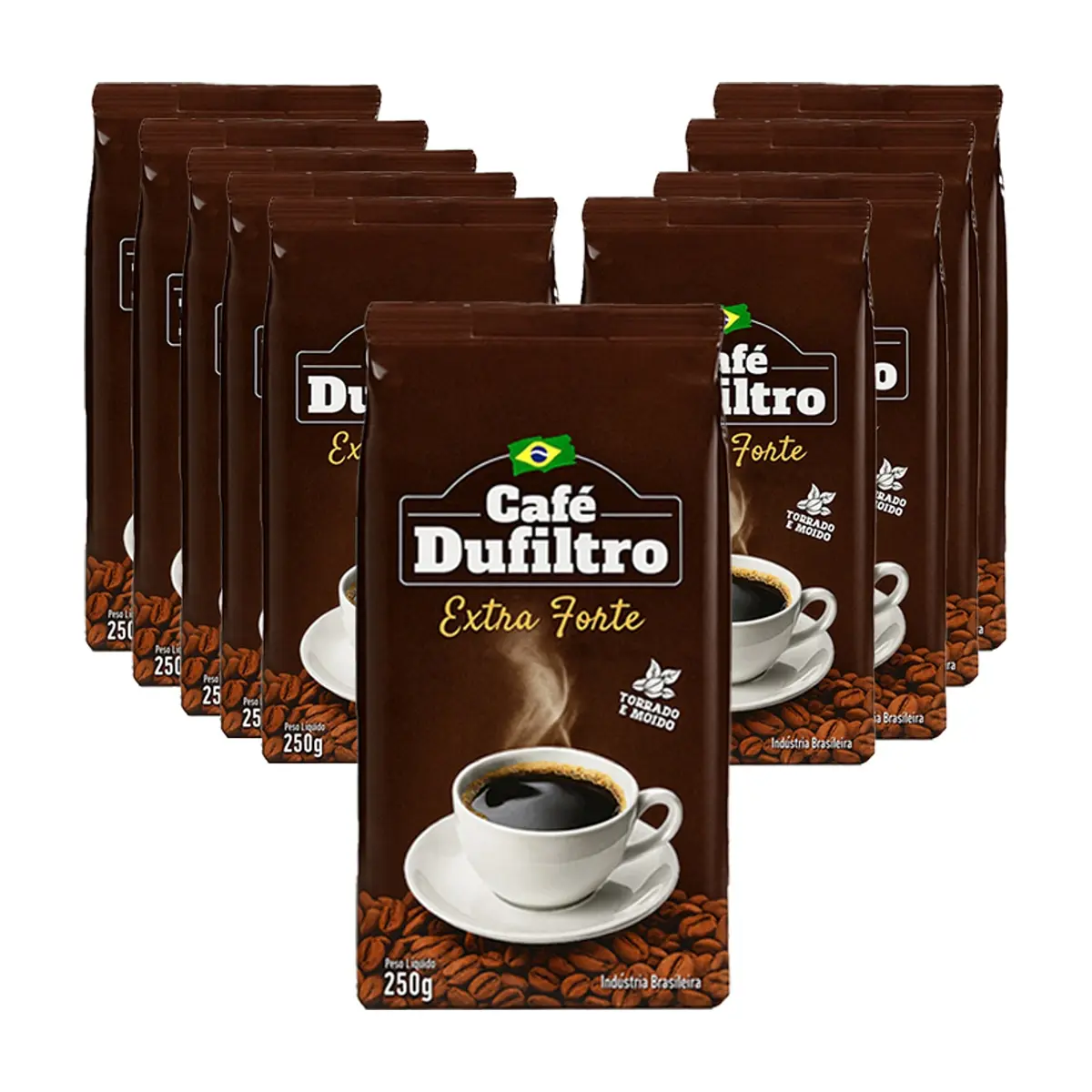 Café tostado y molido extra fuerte Dufiltro (10 x 250 g / 8.8 oz)