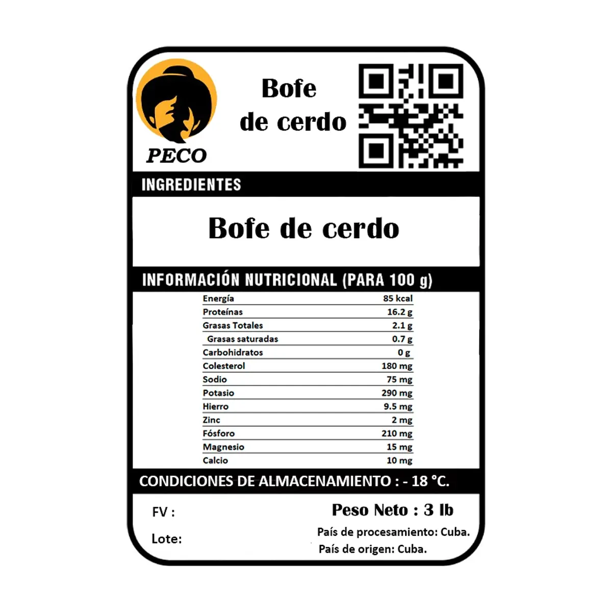 Bofe de cerdo Peco (1.36 kg / 3 lb) - Thumbnail 3