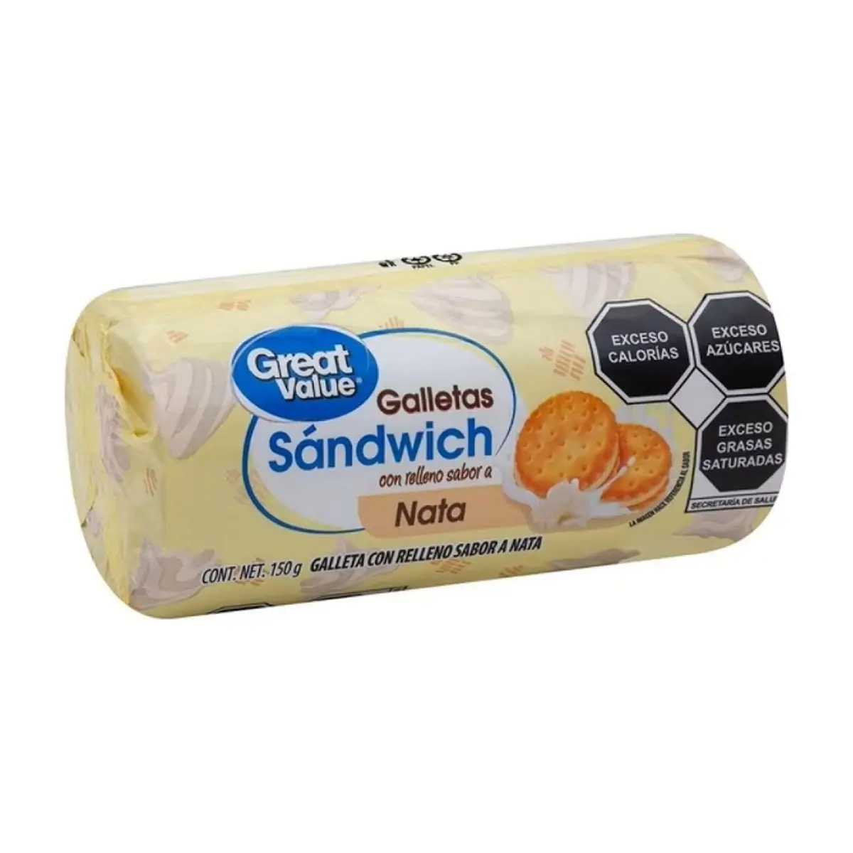 Galleta sándwich con relleno sabor a nata Great Value (150 g / 5.29 oz)