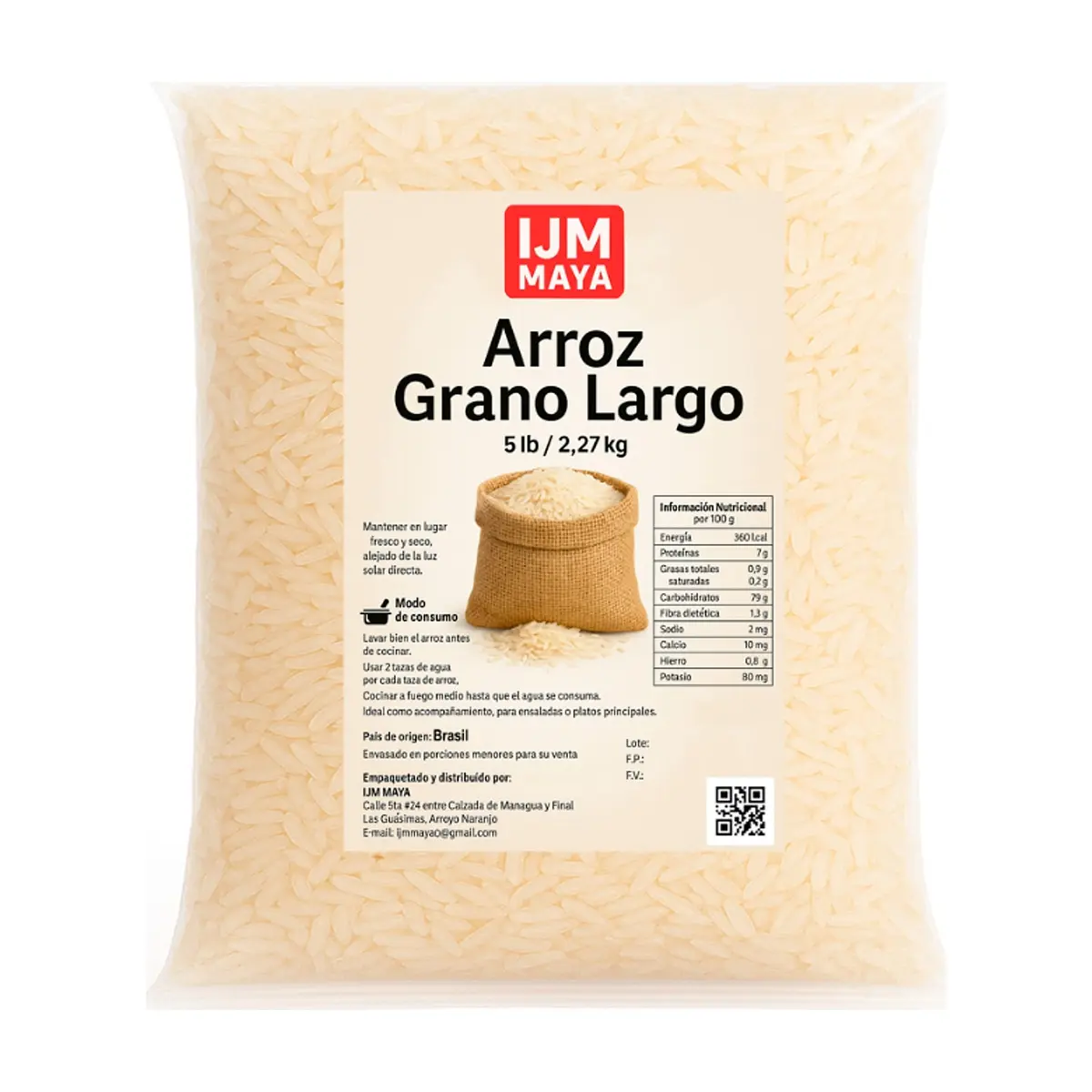 Arroz grano largo IJM Maya (2.26 kg / 5 lb) - Miniatura 2