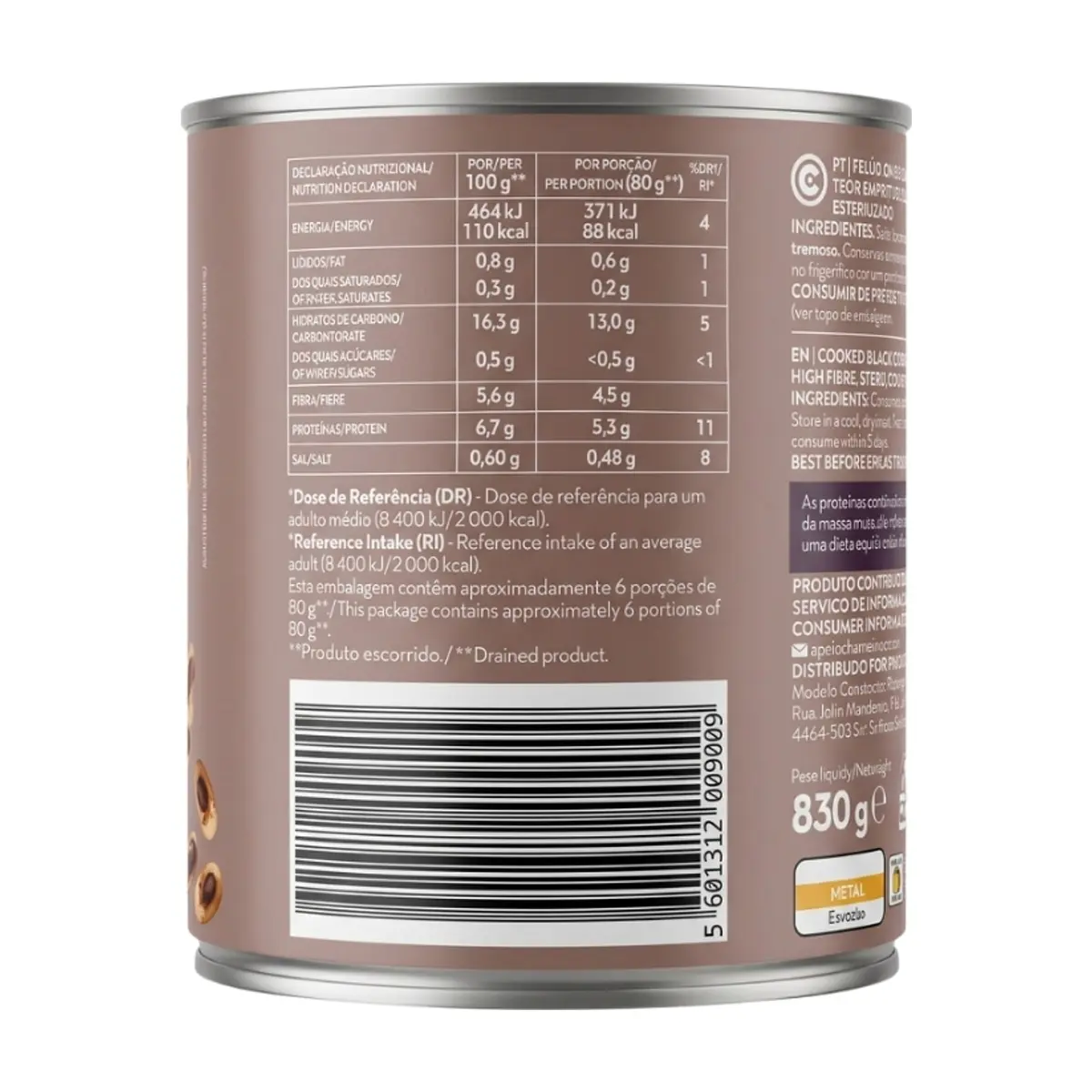 Judías carilla cocidas Continente (830 g / 1.83 lb) - Thumbnail 2