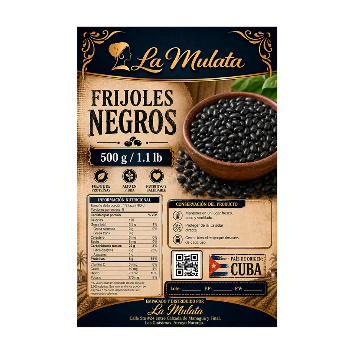 Frijoles negros La Mulata (500 g / 1.1 lb) - Thumbnail 2