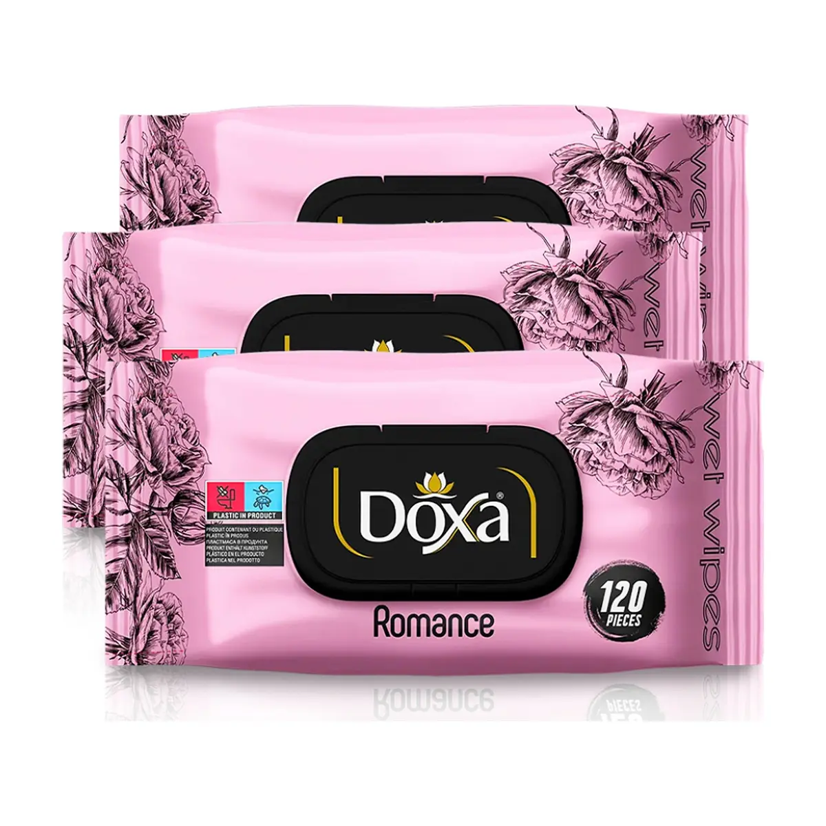 Toallitas húmedas con aroma a romance Doxa (3 x 120 U)
