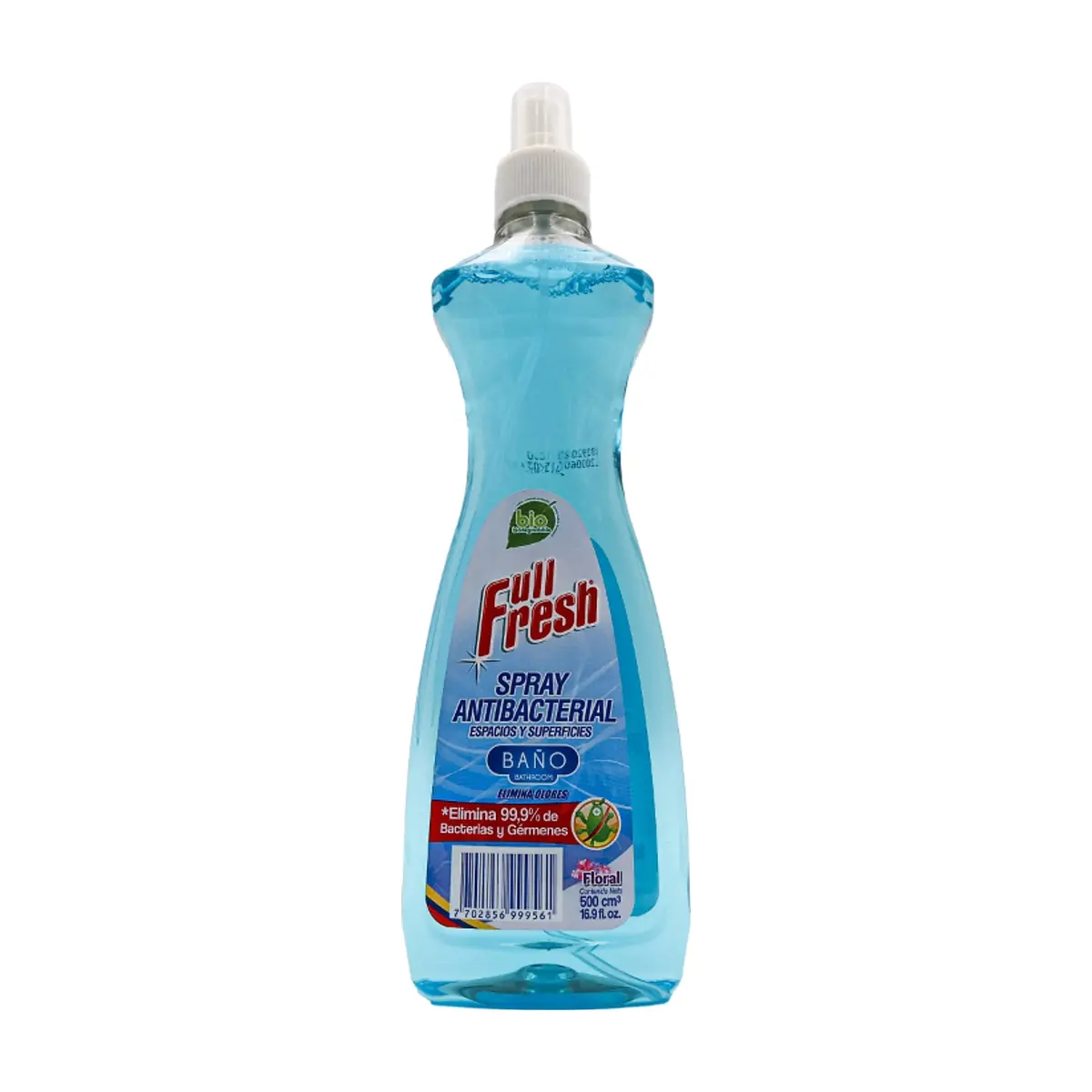 Spray antibacterial para espacios y superficies de baño aroma floral Full Fresh (500 ml / 16.9 floz)