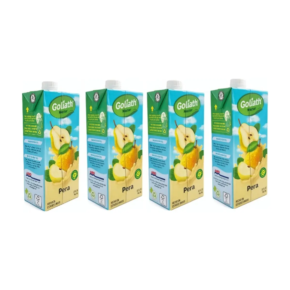Jugo sabor pera Goliath (4 x 946 ml / 32 fl oz)