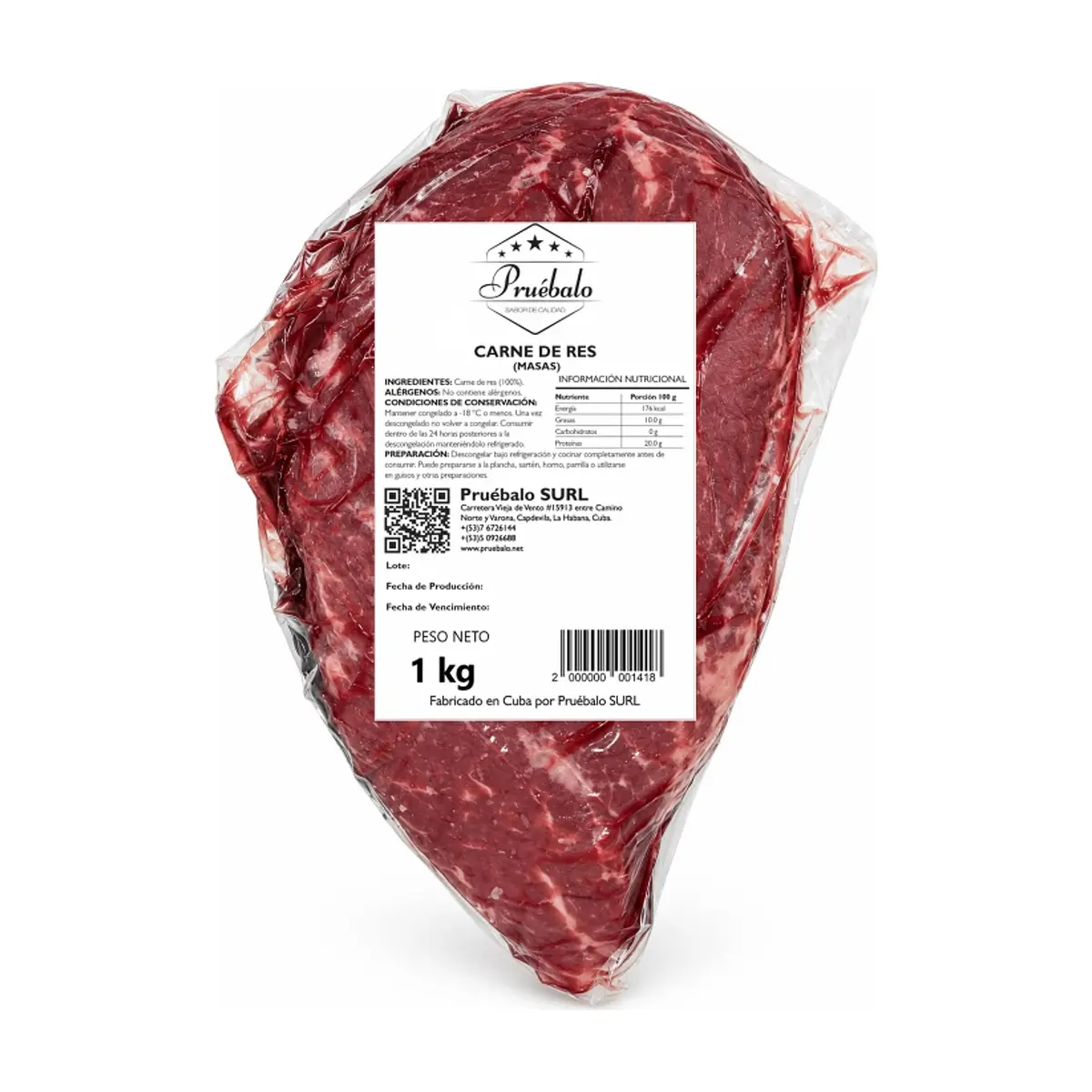 Masas de res Pruébalo (1 kg / 2.2 lb)