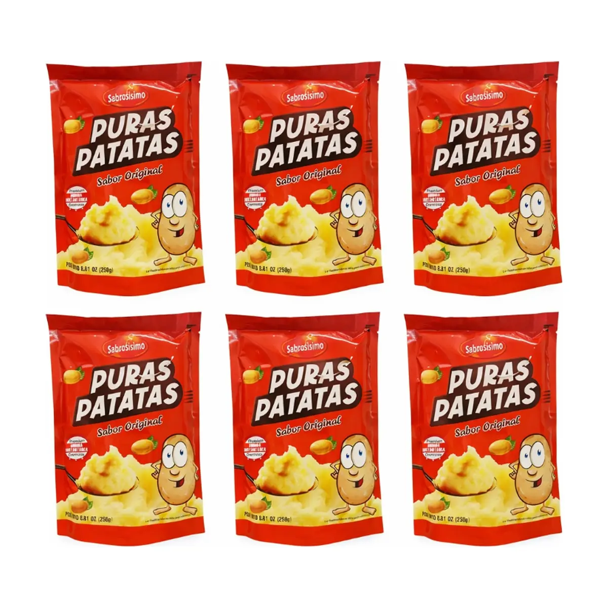Combo Puré de puras patatas Sabrosísimo (6 x 250g / 8.82 oz)