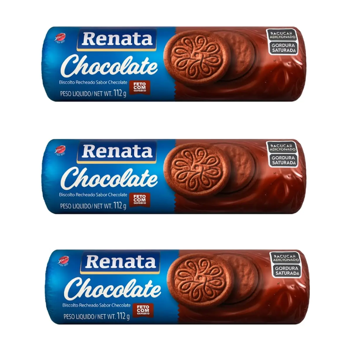 Galletas de chocolate con relleno sabor chocolate Renata (3 x 112 g / 3.9 oz) - Imagen 1
