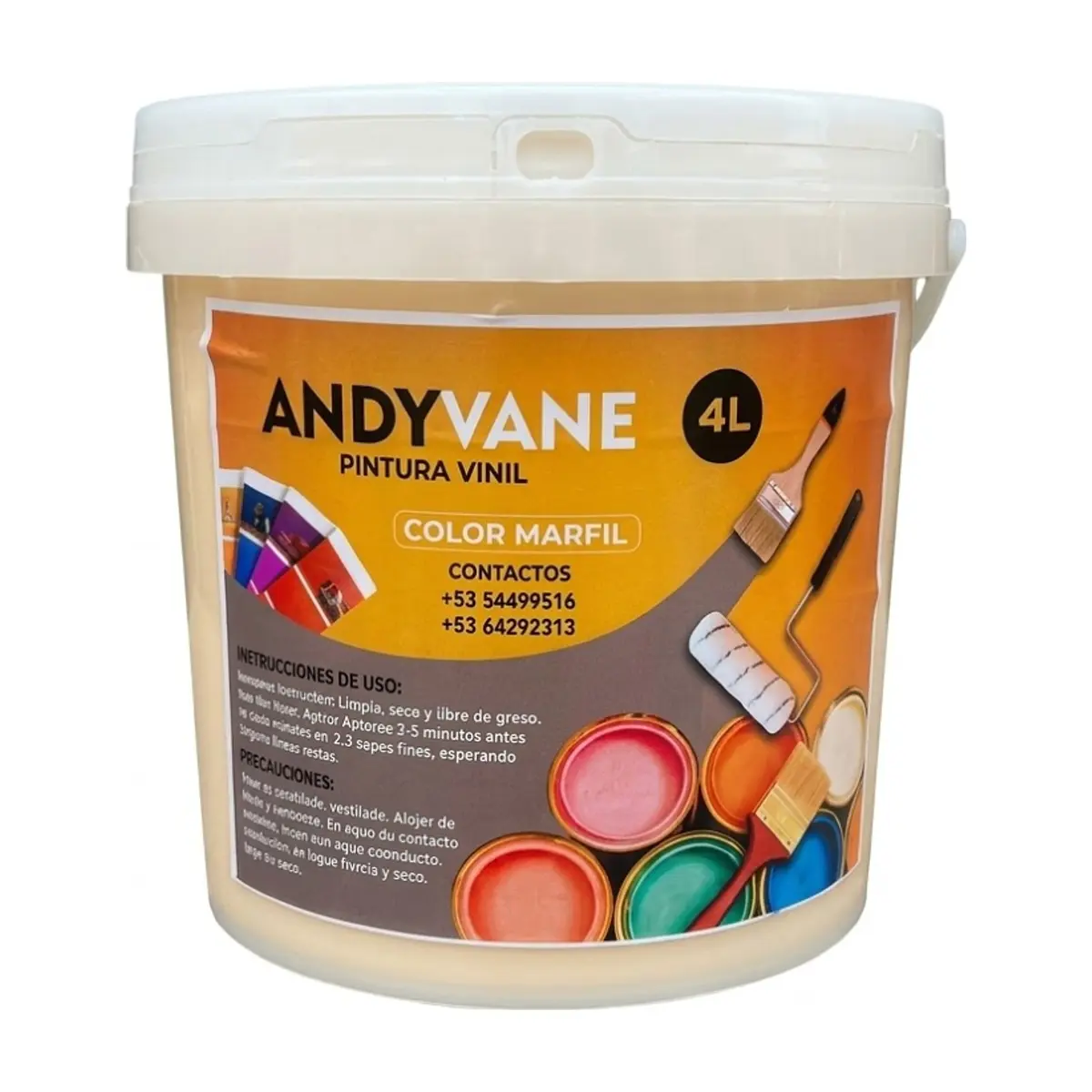 Pintura vinil color marfil Andyvane (4 L) - Miniatura 1