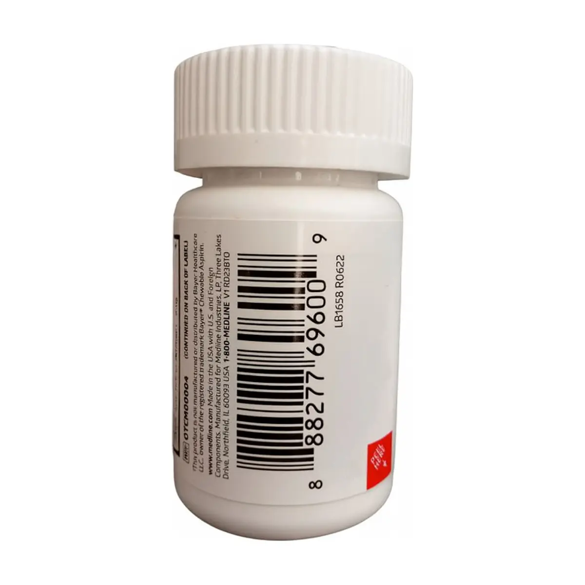 Aspirina ácido acetilsalicílico masticable sabor naranja 81 mg Medline (36 tabletas) - Thumbnail 3