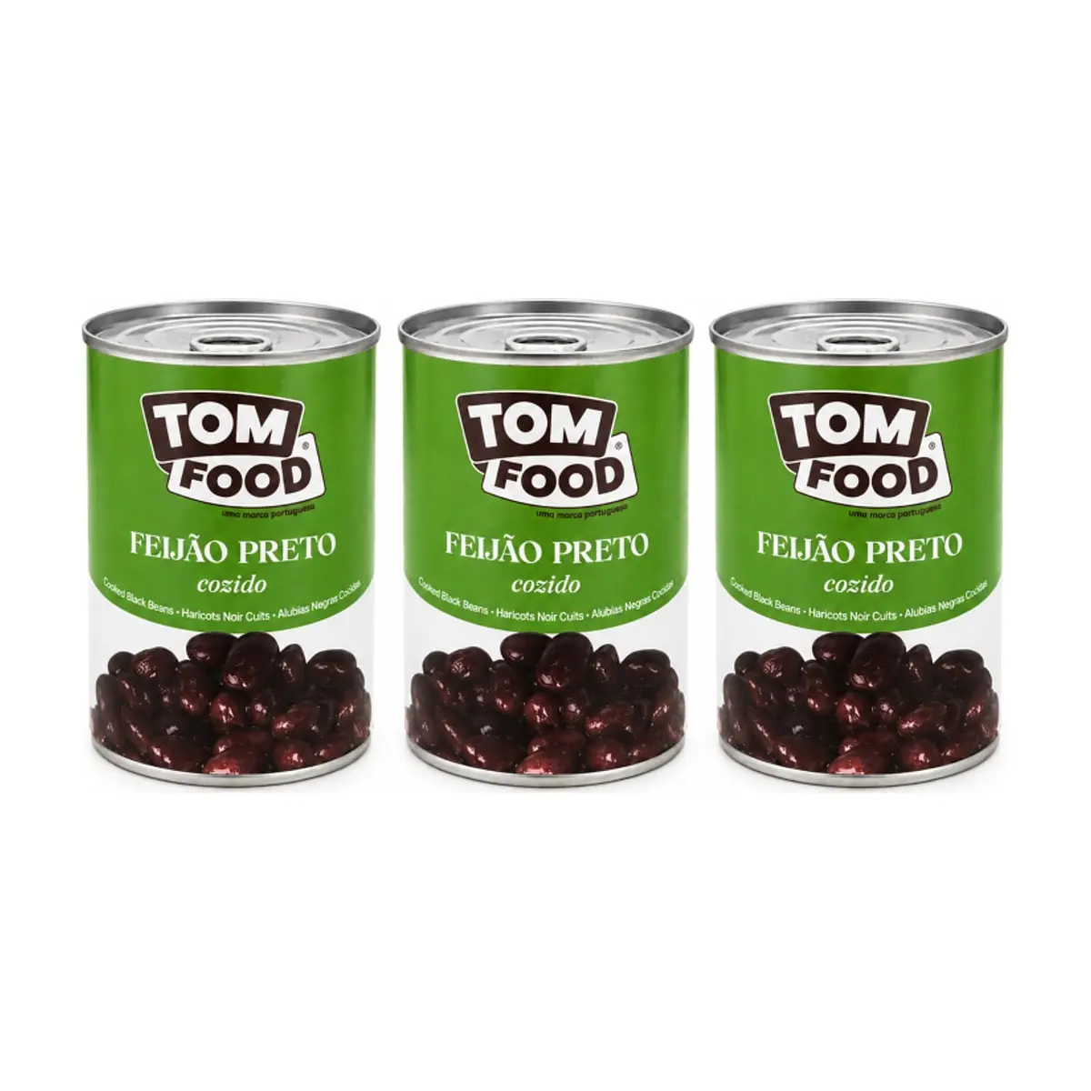 Frijoles negros cocidos Tom Food (3 x 425 g / 15 oz)