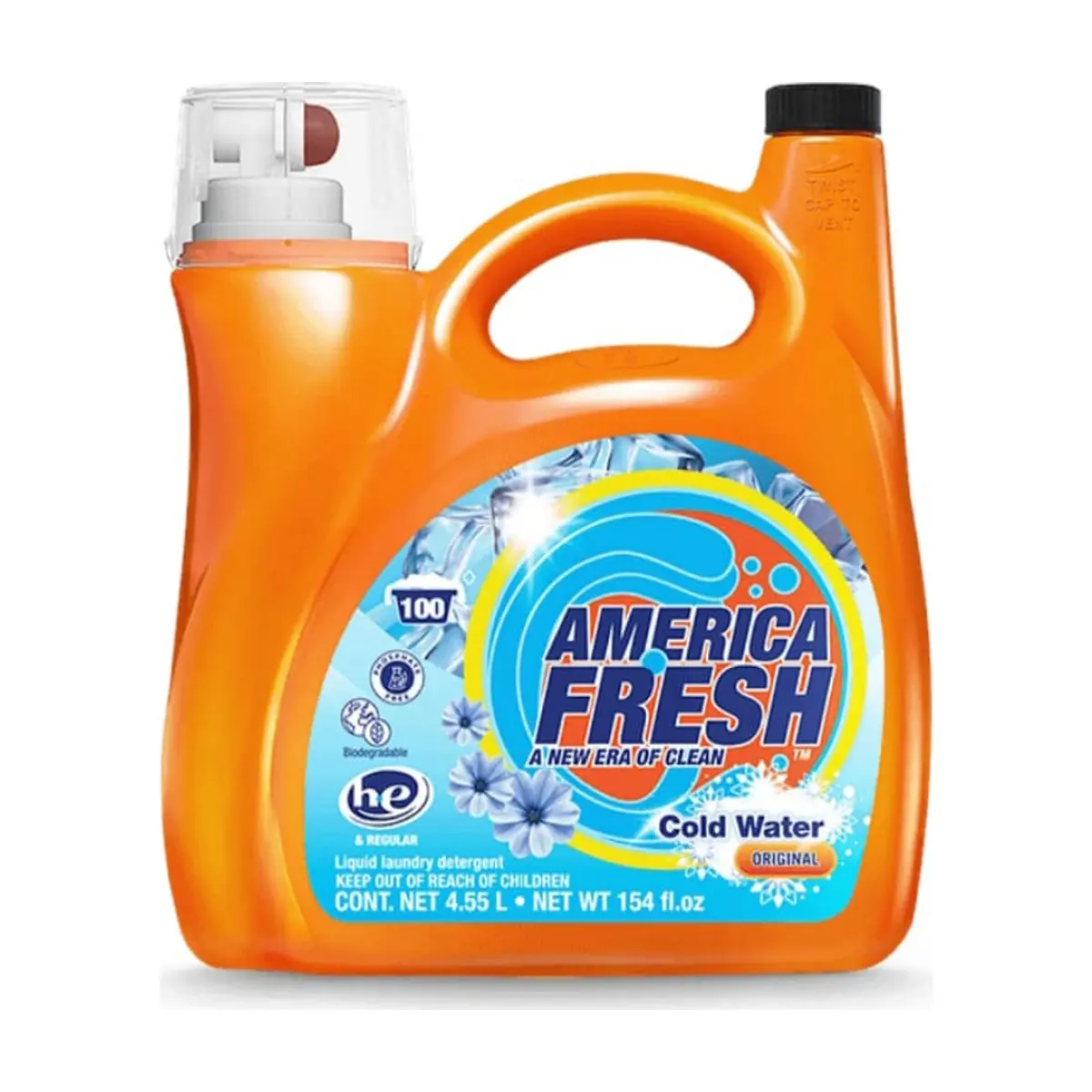 Detergente líquido de fragancia floral original para agua fría America Fresh (4.55 L) - Imagen 1