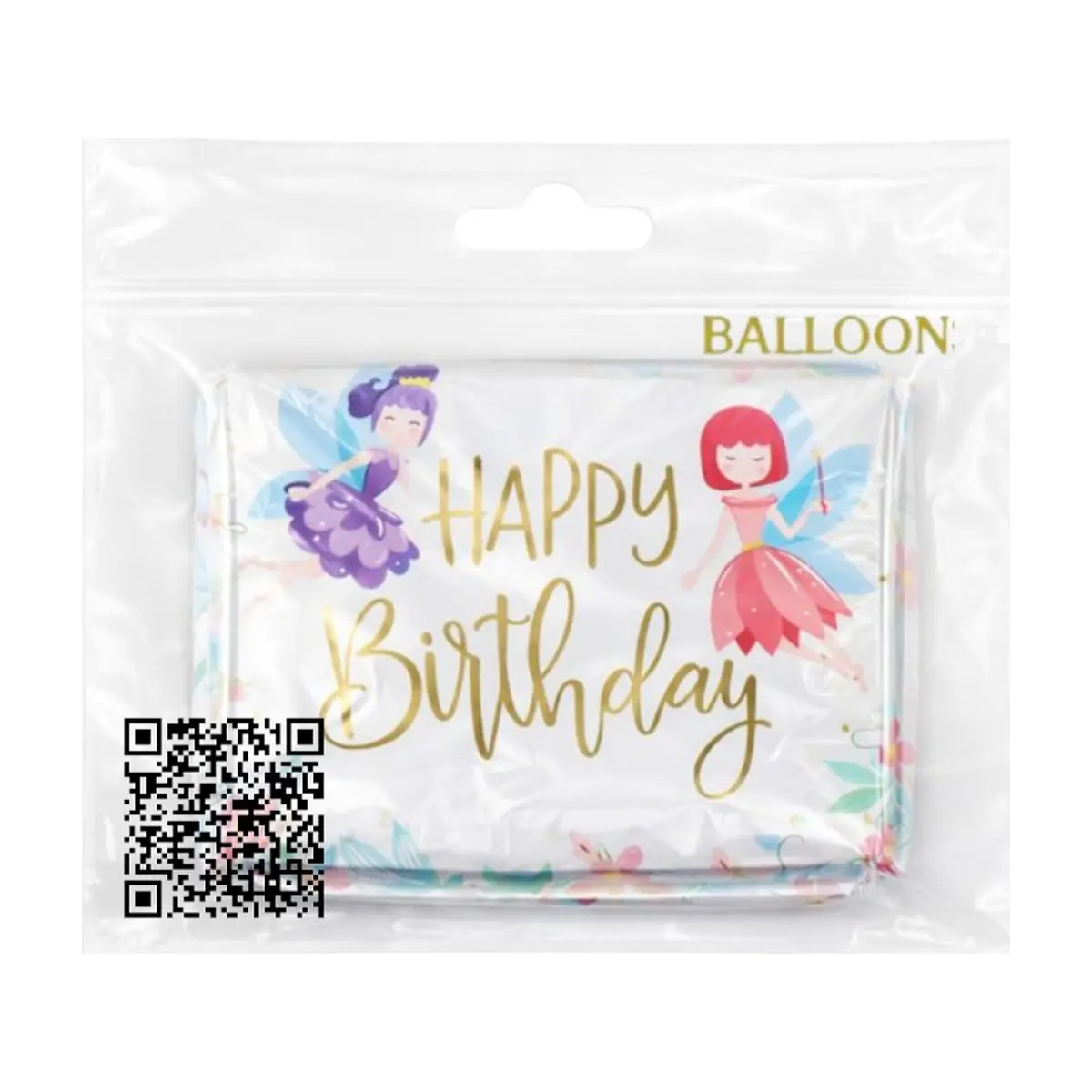 Globo con cartel de Happy birthday y diseño con hadas Ballon (18 pulgadas) - Thumbnail 3