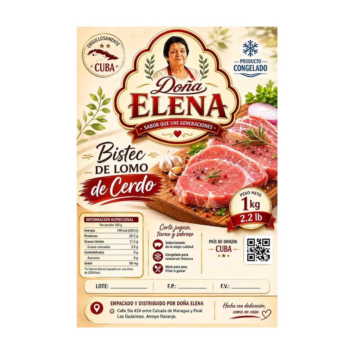 Bistec de lomo de cerdo Doña Elena (1 kg / 2.2 lb) - Thumbnail 2