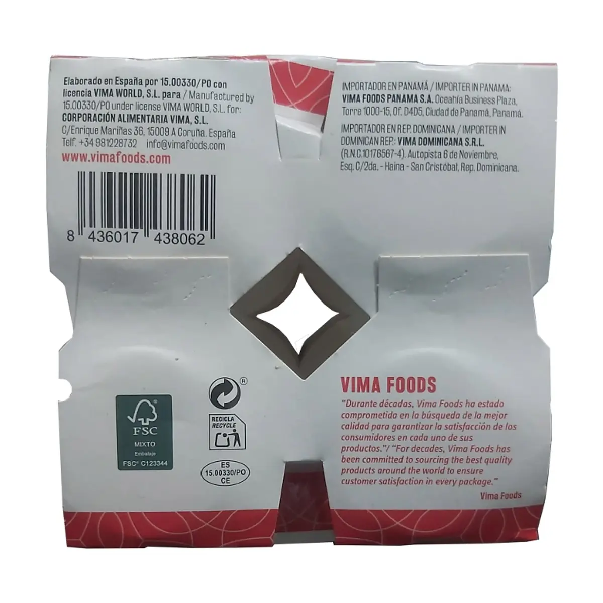 Yogurt pasteurizado de macedonia Vima Foods (4 x 100 g / 3.52 oz) - Miniatura 3