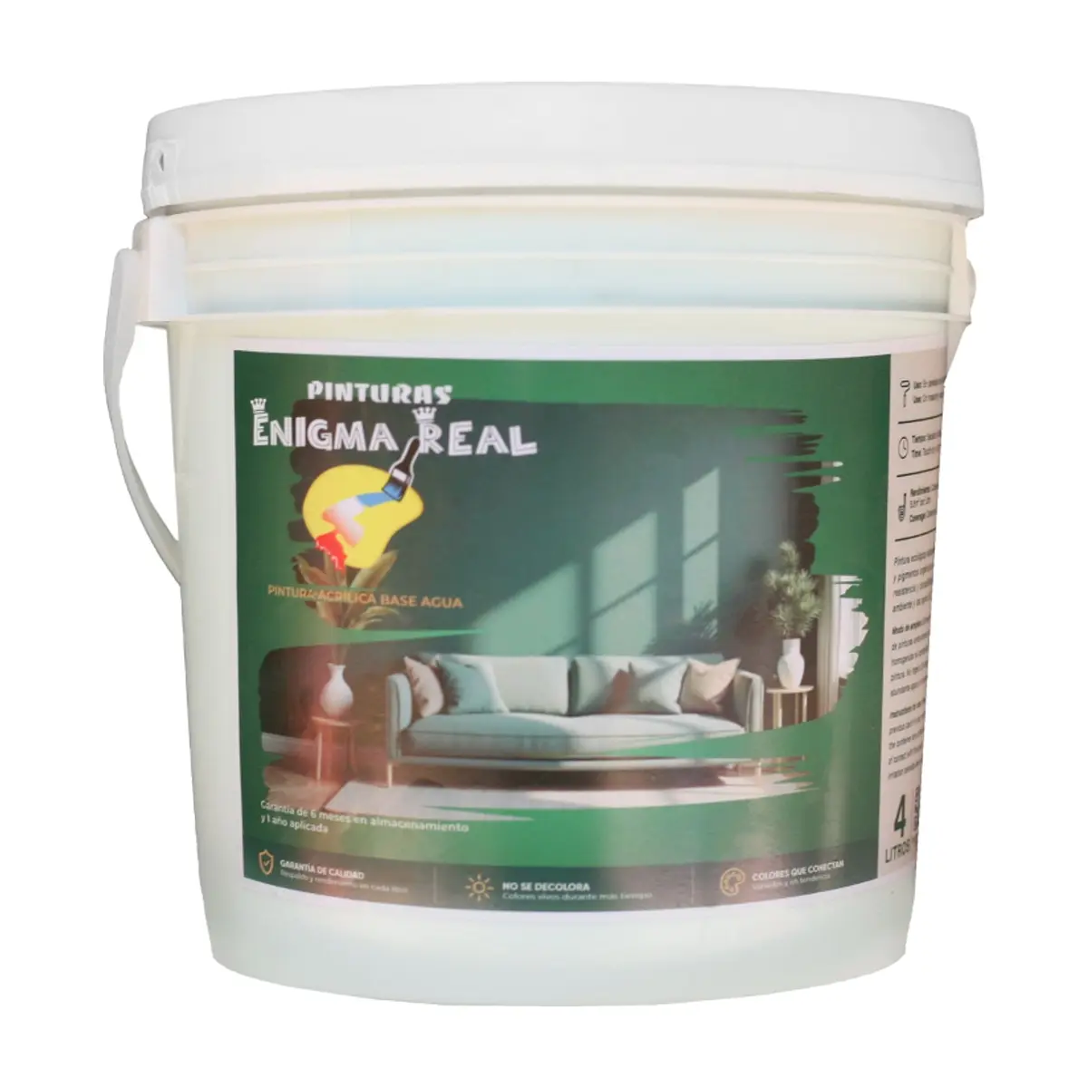 Pintura Acrílica Verde Enigma Real (4 L) - Imagen 1