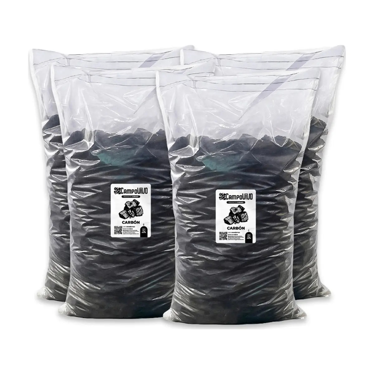 Carbón vegetal Campo Vivo (4 x 5 kg / 11.02 lb) - Imagen 1