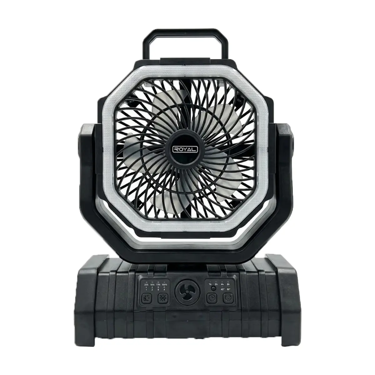 Ventilador recargable portátil con luz led color negro RA65REB Royal