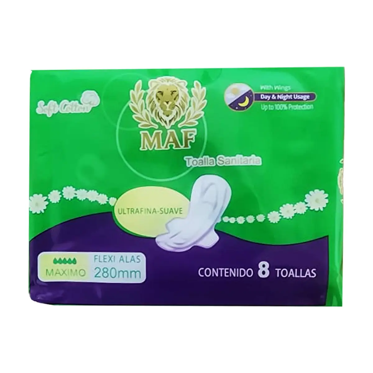 Almohadillas sanitarias con alas MAF (8 U)