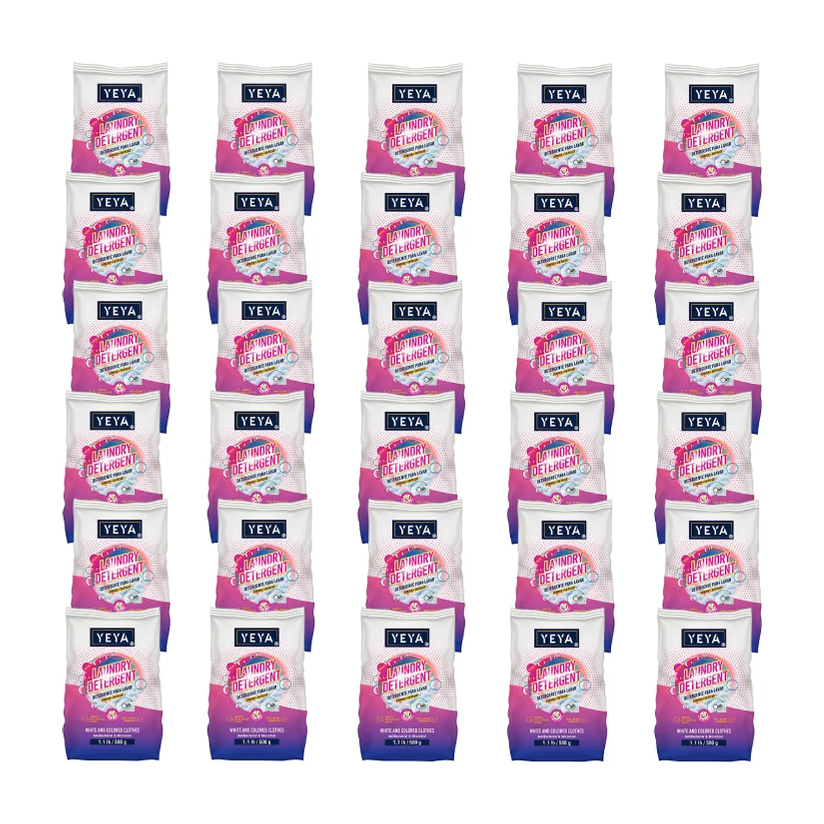 Detergente en polvo con aroma a flores YEYA (30 x 500 g / 1.1 lb - Miniatura 1