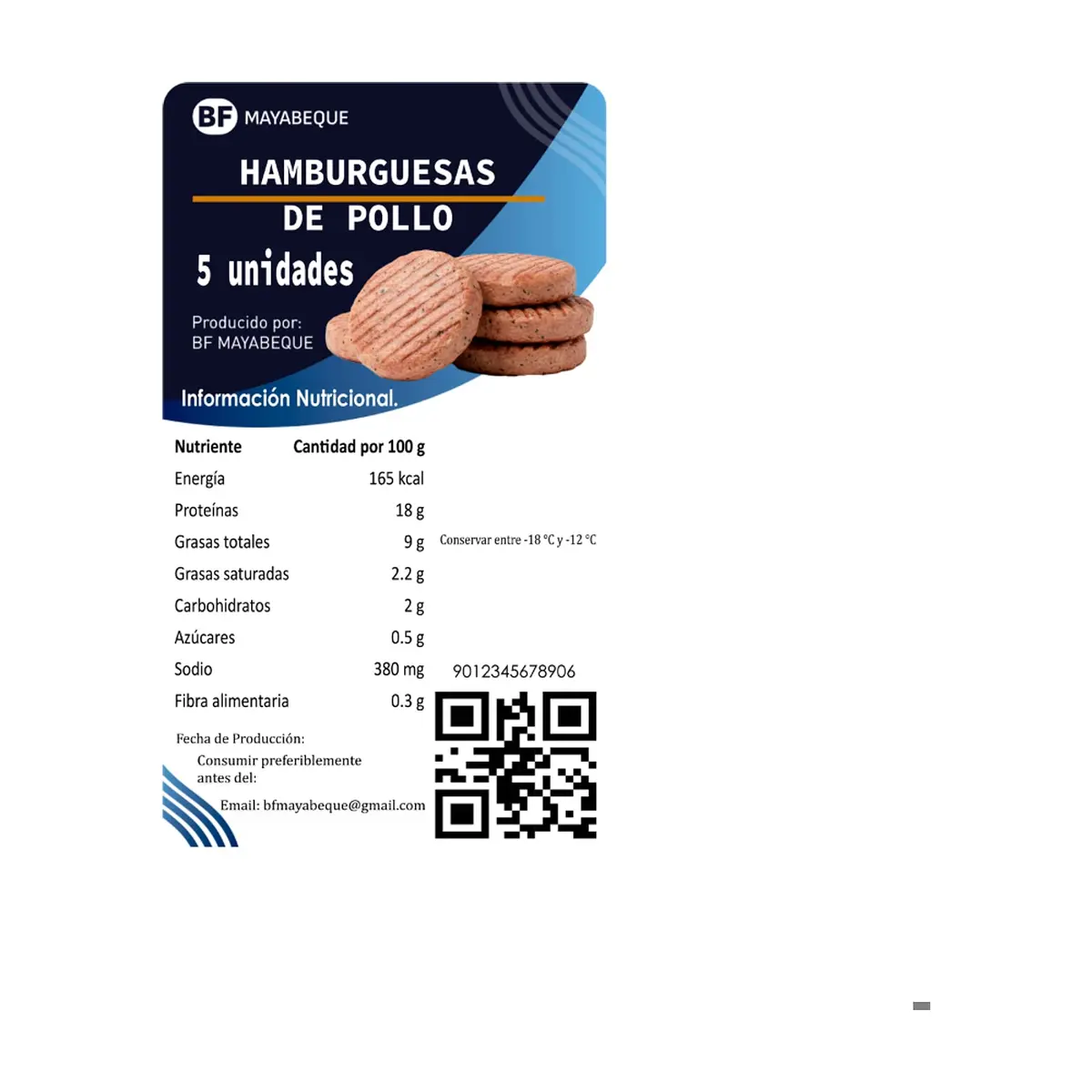 Hamburguesas de pollo original BF Mayabeque (5 x 80 g / 2.82 oz) - Thumbnail 4