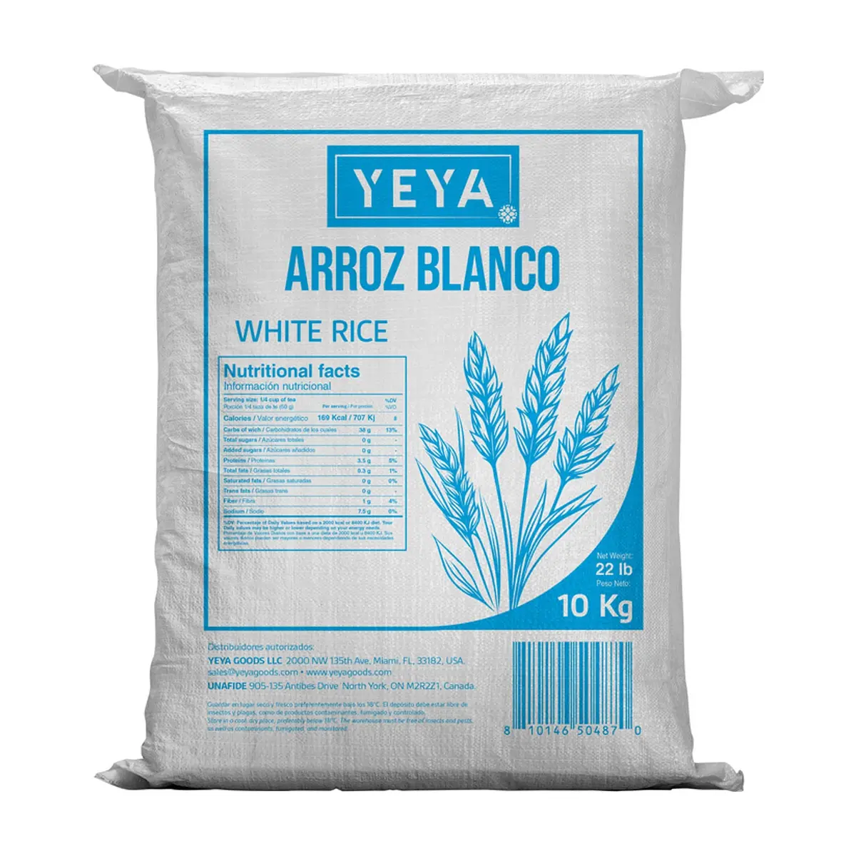 Arroz blanco criollo YEYA (10 kg / 22 lb)