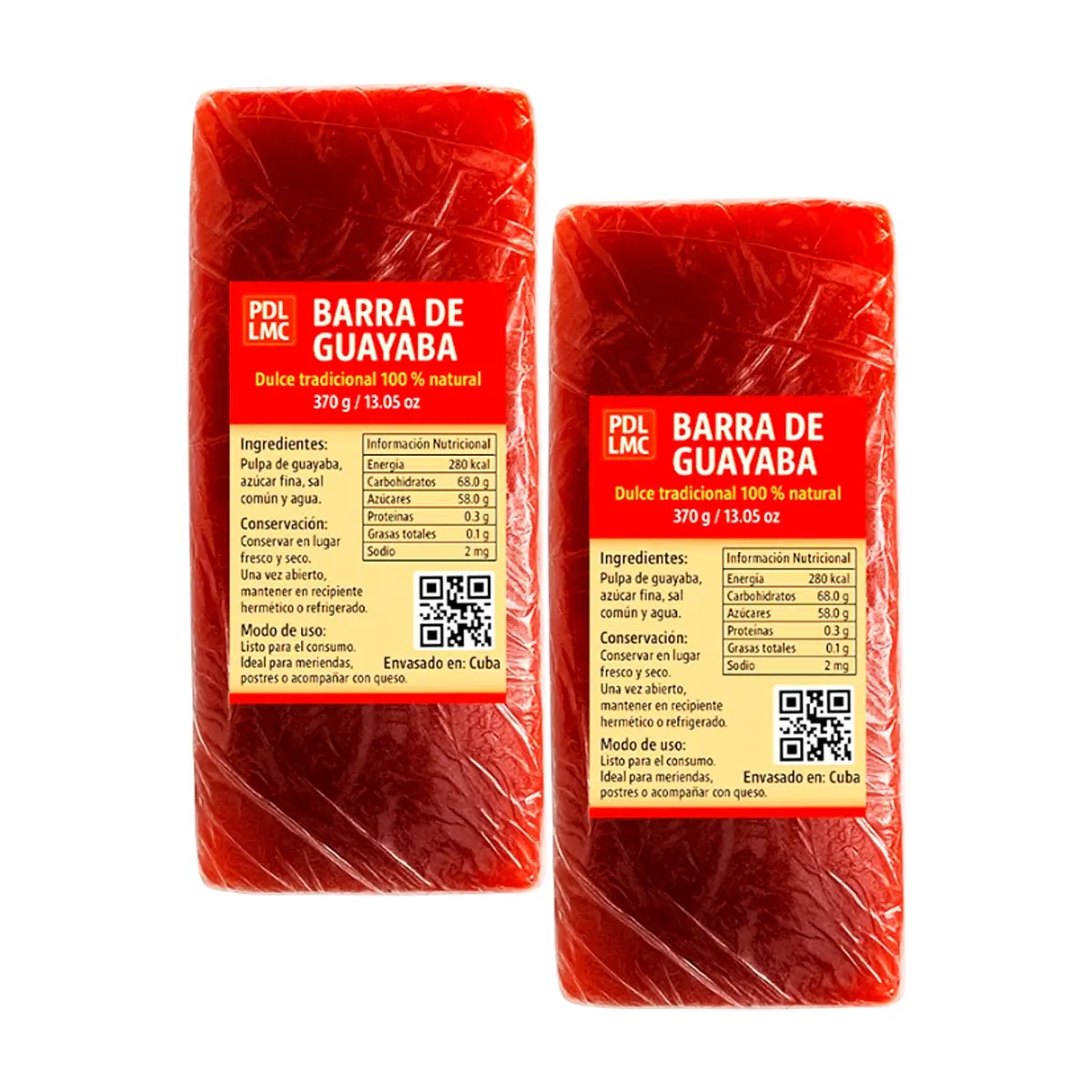 Barra de guayaba – dulce tradicional 100% natural (2 x 370 g / 13.05 oz)