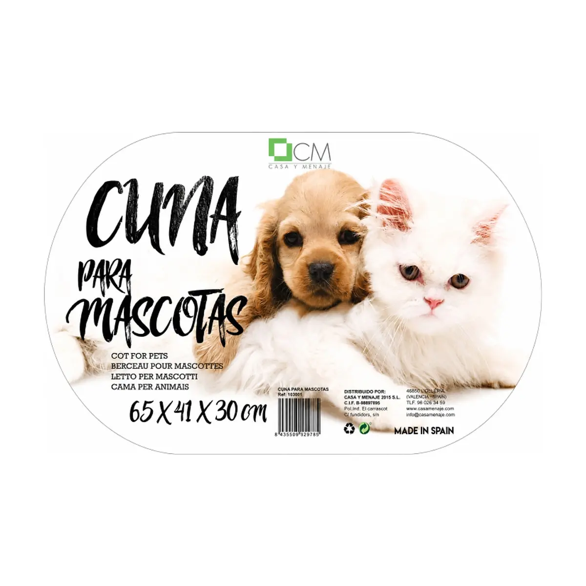 Cuna de plástico negra para mascotas de 65 cm x 41 cm Casa y Menaje - Thumbnail 4