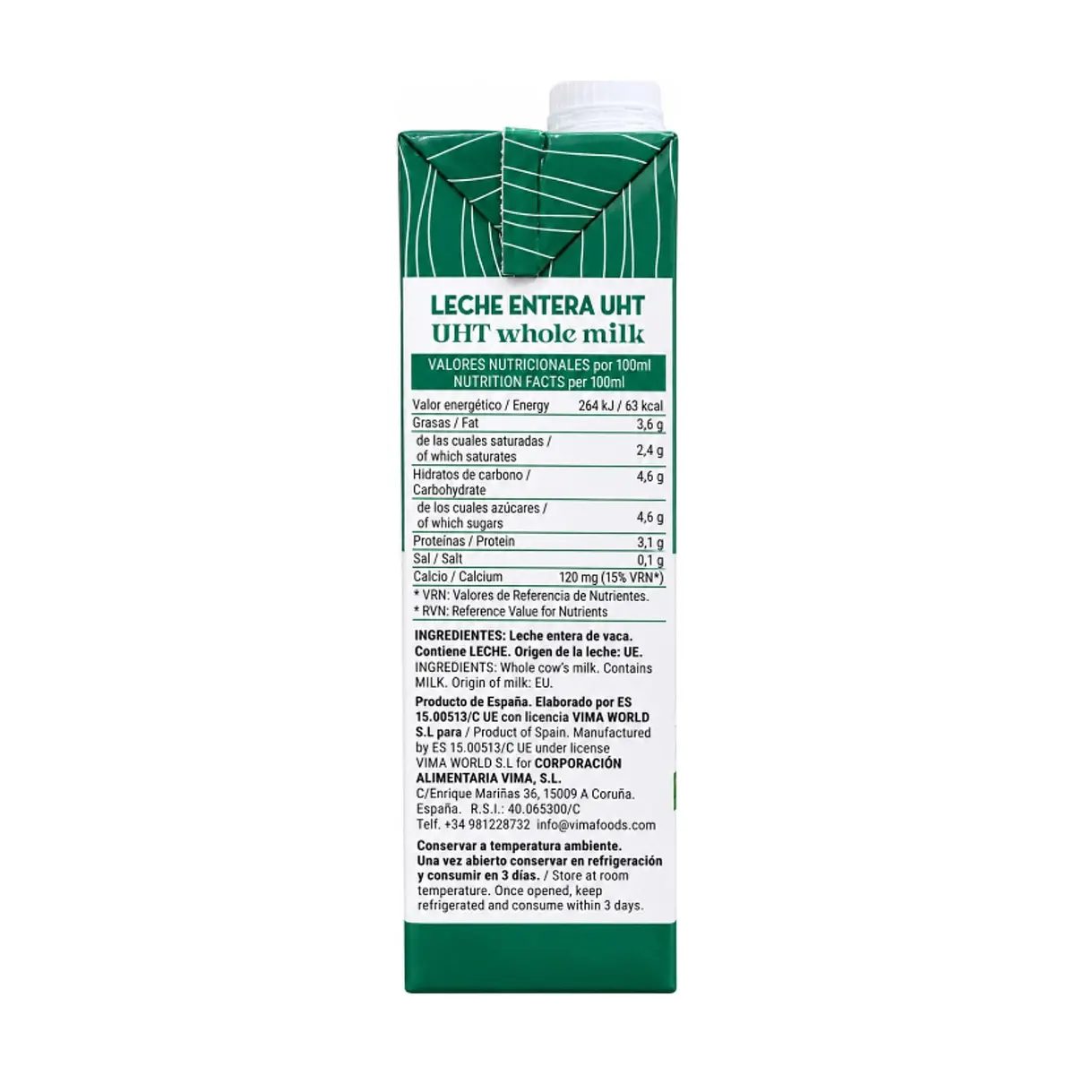Leche entera UHT Vima Foods (1 L) - Thumbnail 3