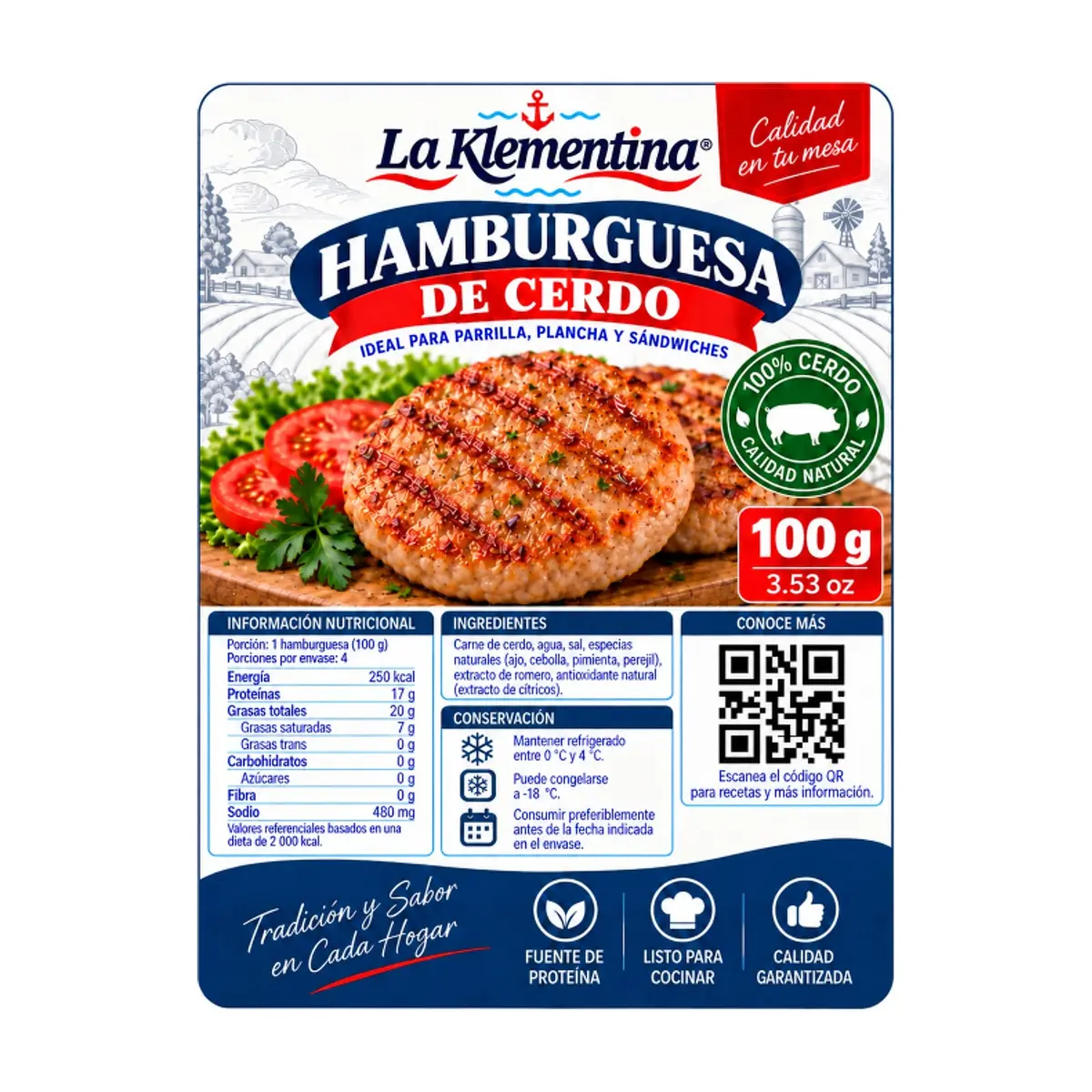 Hamburguesa de cerdo La Klementina (100 g / 3.53 oz) - Thumbnail 2