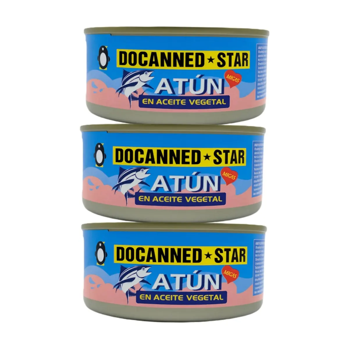 Atún en aceite vegetal Docanned Star (3 x 140 g / 4.9 oz) - Miniatura 1