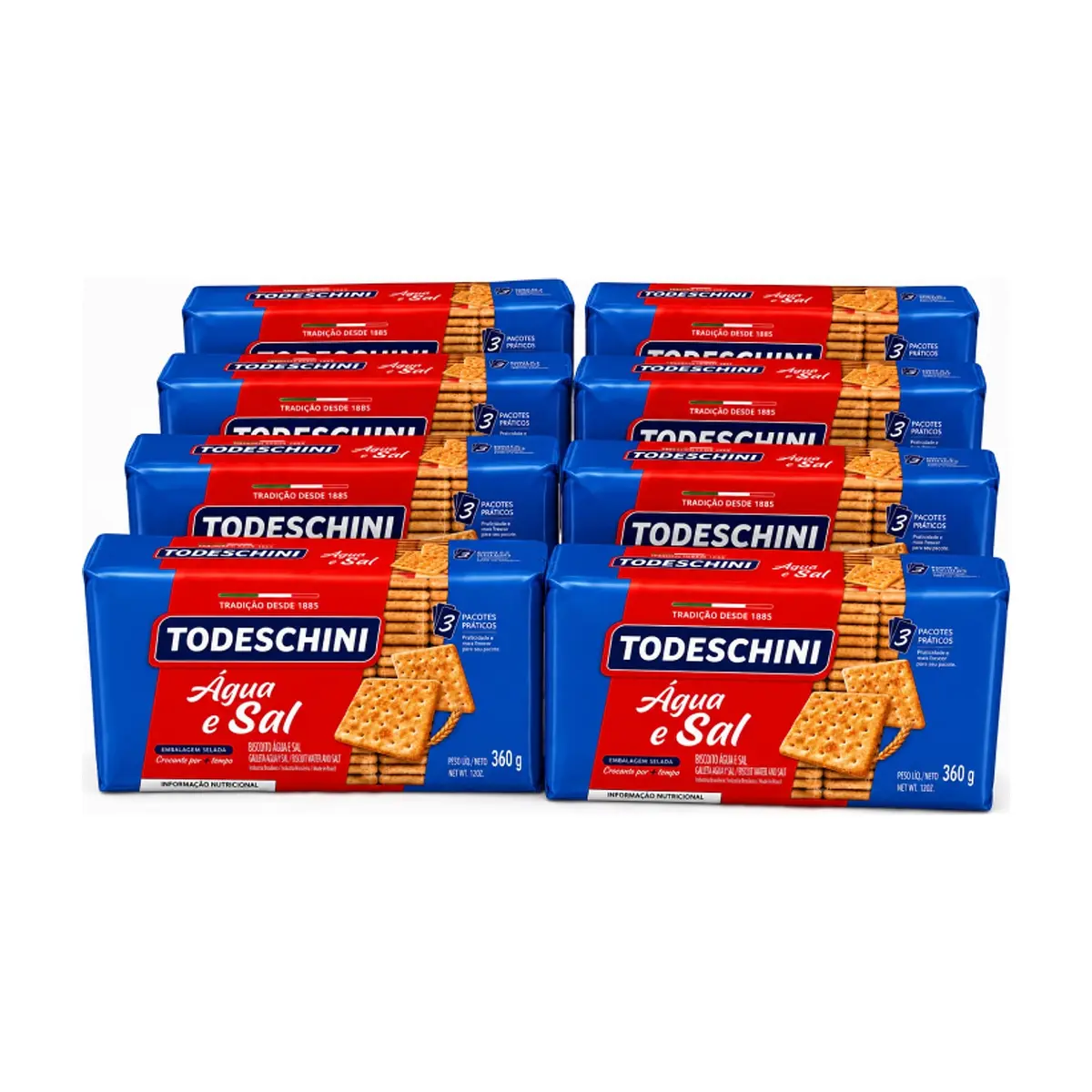 Galletas agua y sal Todeschini (8 x 360 g / 12 oz)
