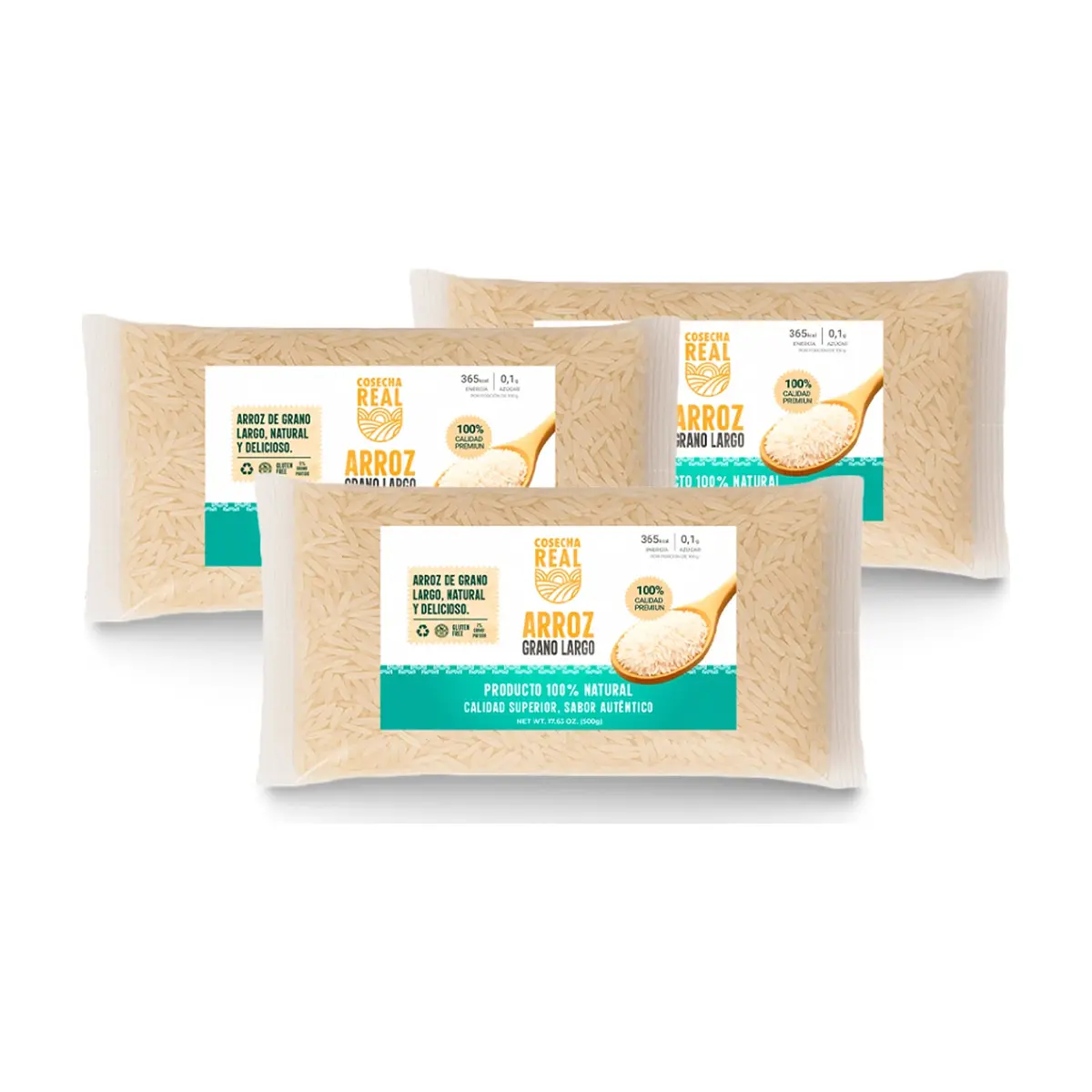 Arroz de grano largo Cosecha Real (3 x 500 g / 1.1 lb)