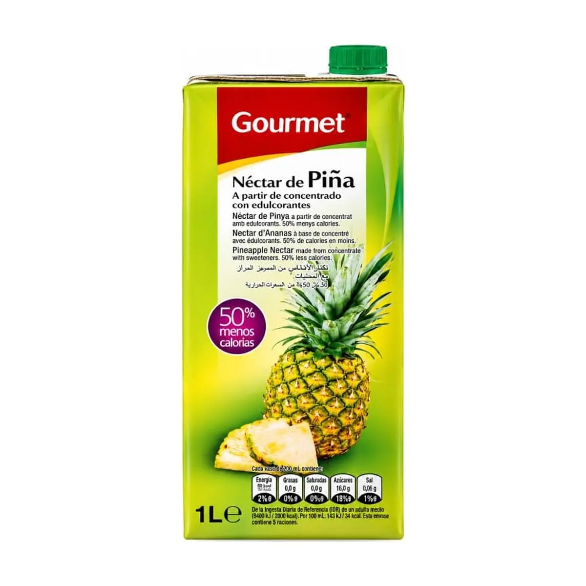 Néctar de Piña sin Azúcar (1L) GOURMET - Imagen 1