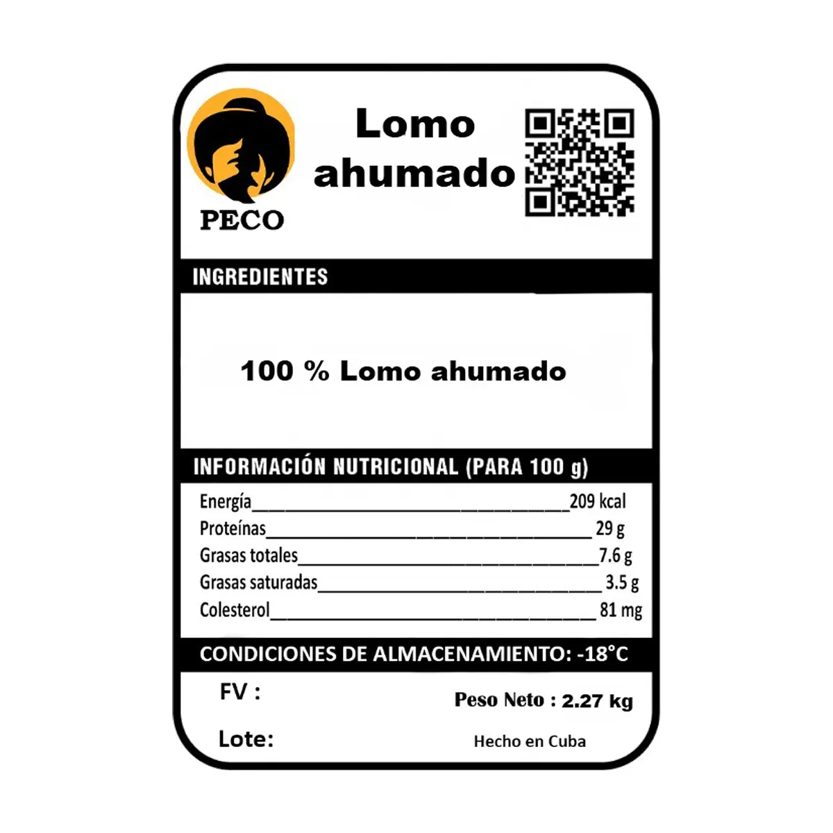 Lomo ahumado Peco (2.27 kg / 5 lb) - Thumbnail 2