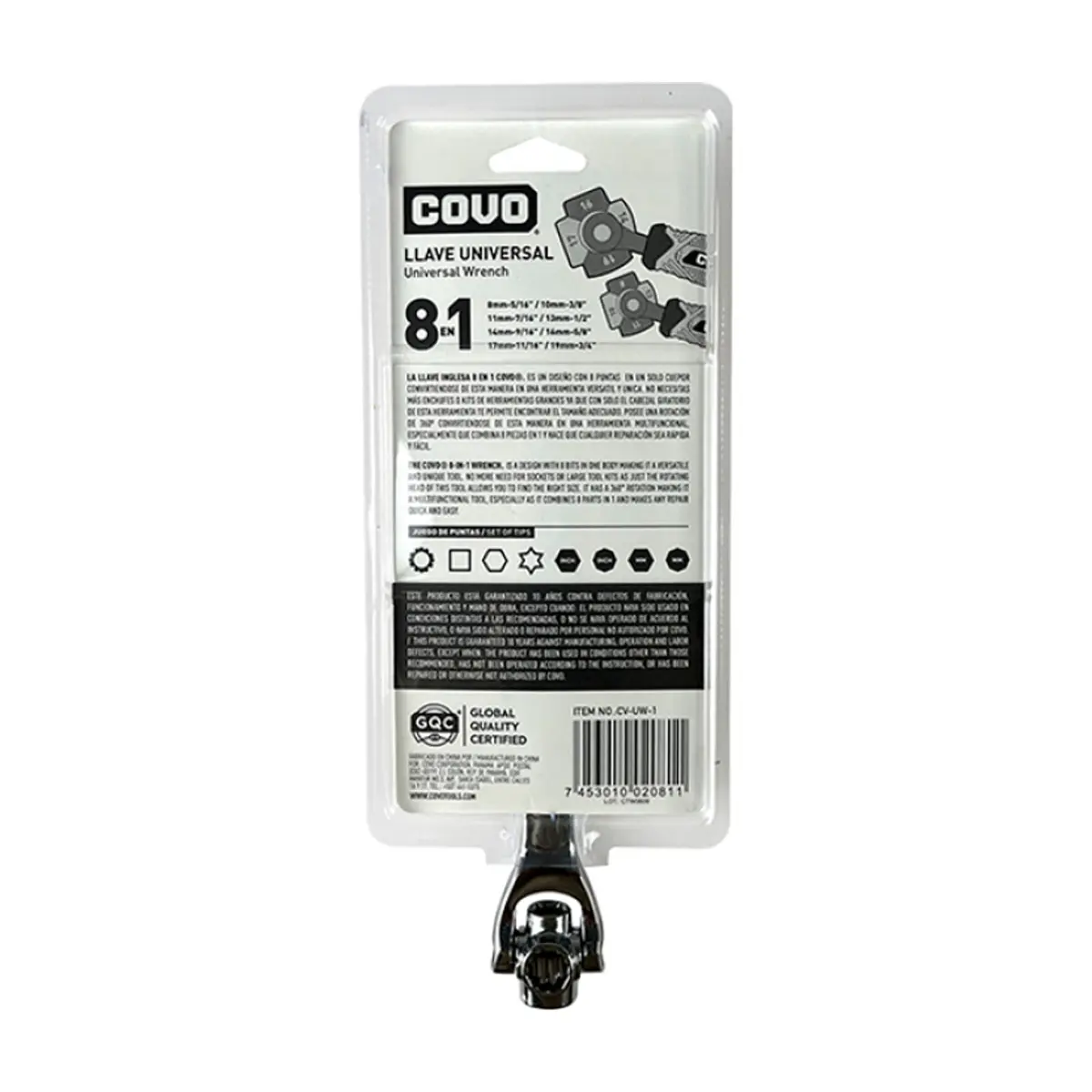 Llave inglesa universal profesional 8 en 1 giratoria de 360º Covo - Thumbnail 2