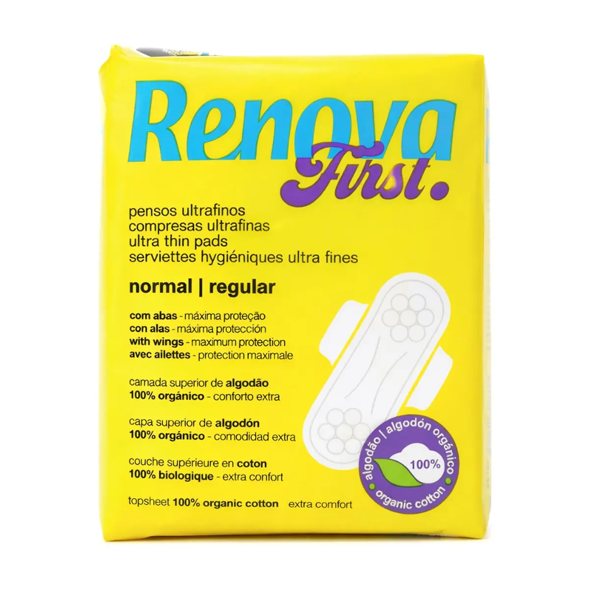 Toallas sanitarias ultrafinas con alas normal Renova (12 U) - Thumbnail 2