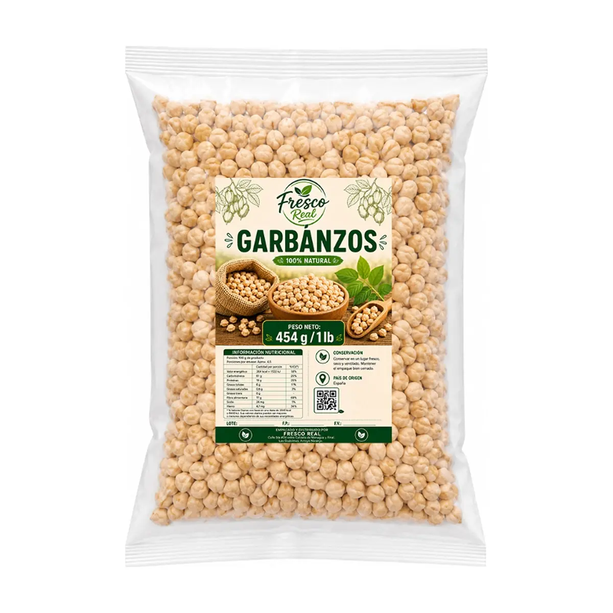 Garbanzos Fresco Real (454 g / 1 lb) - Miniatura 1
