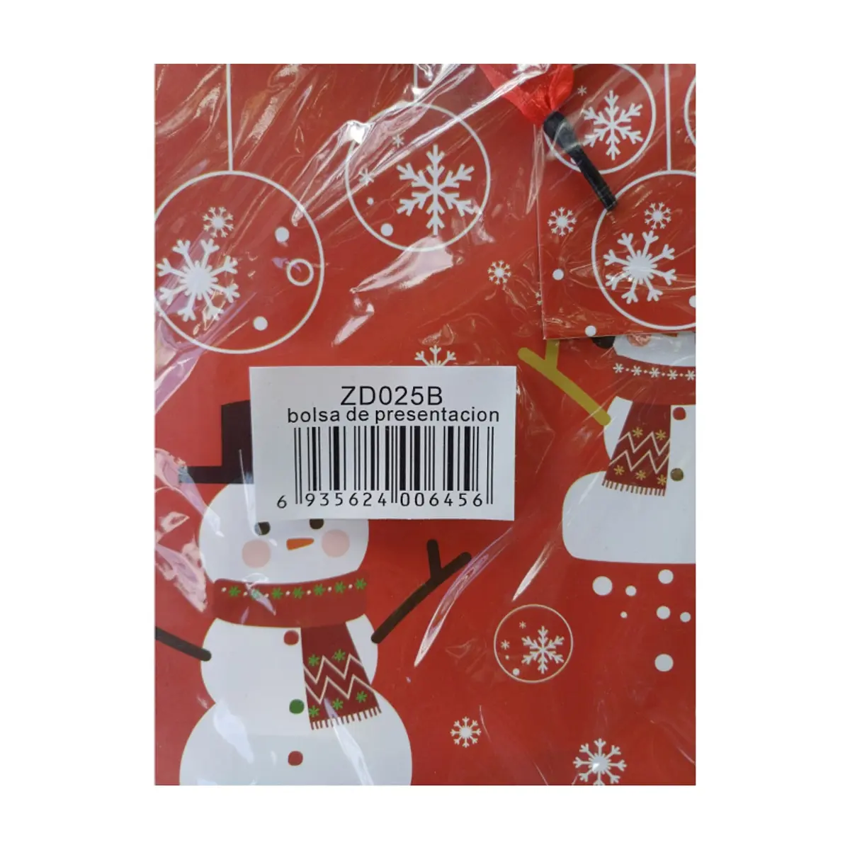 Bolsa de regalo con diseño de muñeco de nieve P53 18 cm x 8 cm x 21 cm - Miniatura 2