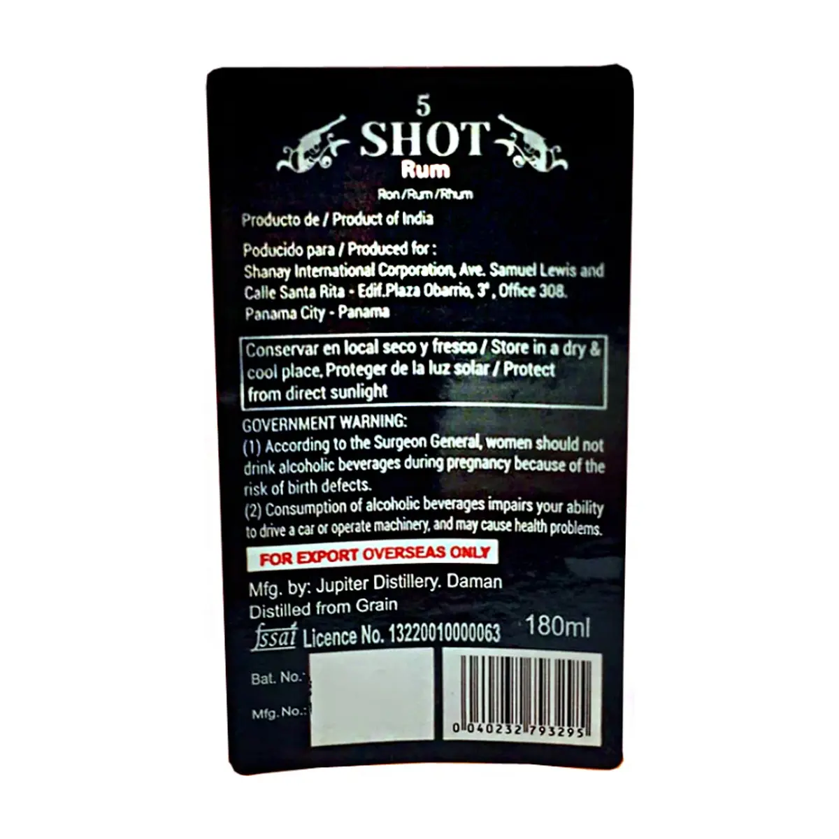 Ron 5 Shot (180 ml) - Miniatura 3