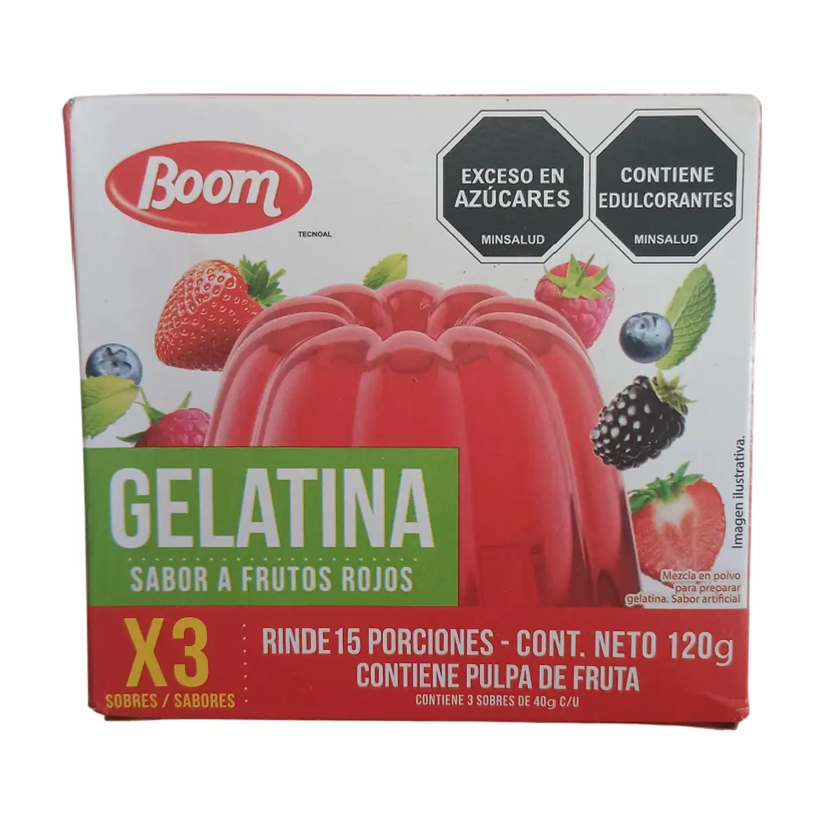 Gelatina sabor mandarina, frutos rojos y uva Boom (120 g / 4.23 oz) - Thumbnail 2