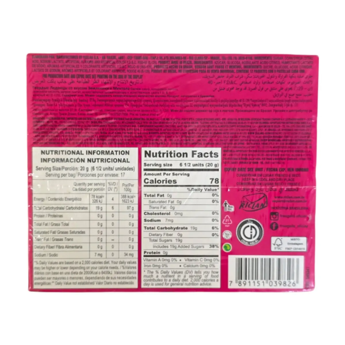 Caramelos duros sabor a fresa y mentol Freegells (334.8 g / 11.80 oz) - Miniatura 2