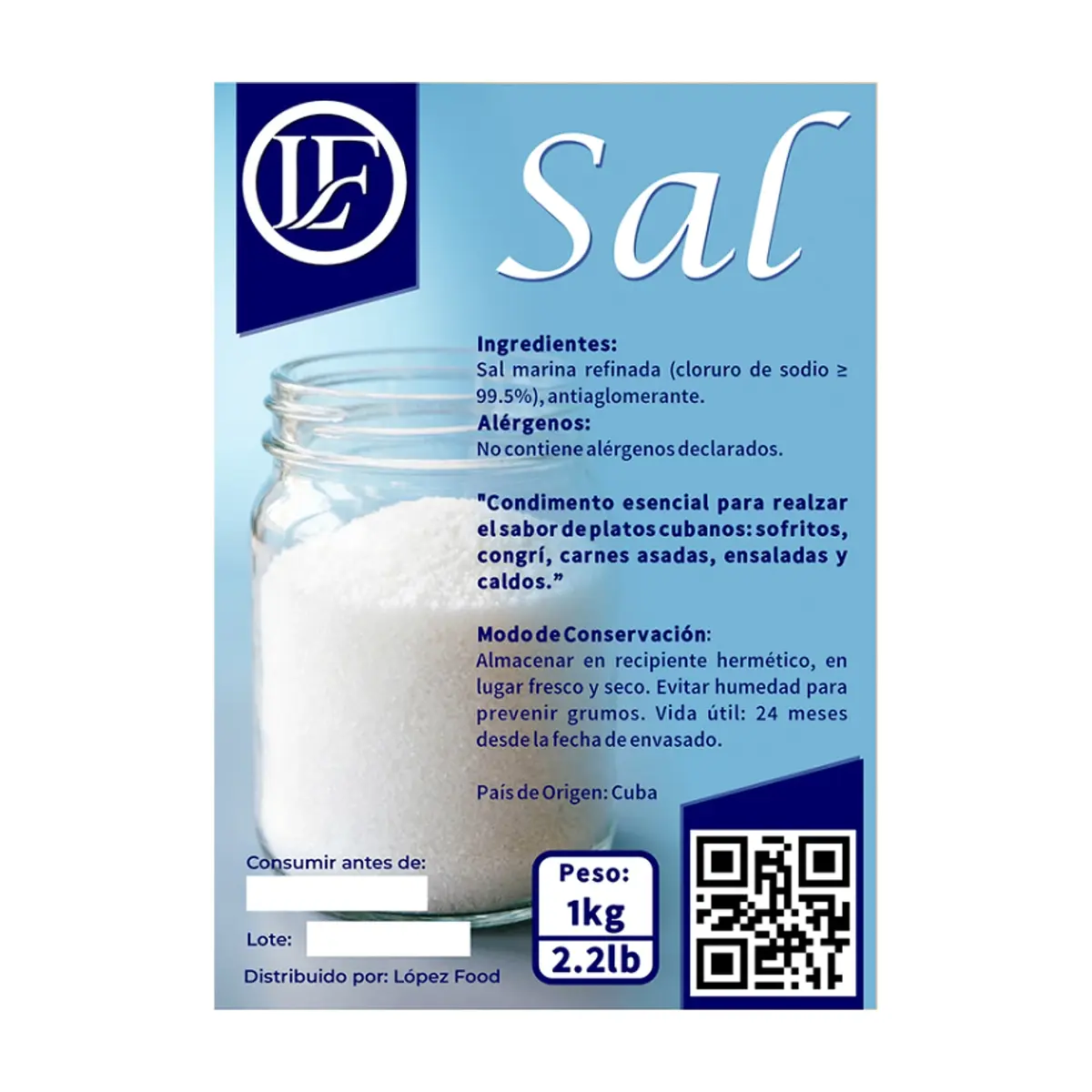 Sal marina refinada LF (1 kg / 2.2 lb) - Thumbnail 2