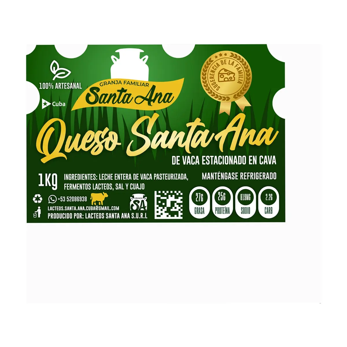 Queso curado Santa Ana (1 kg / 2.2 lb) - Thumbnail 2