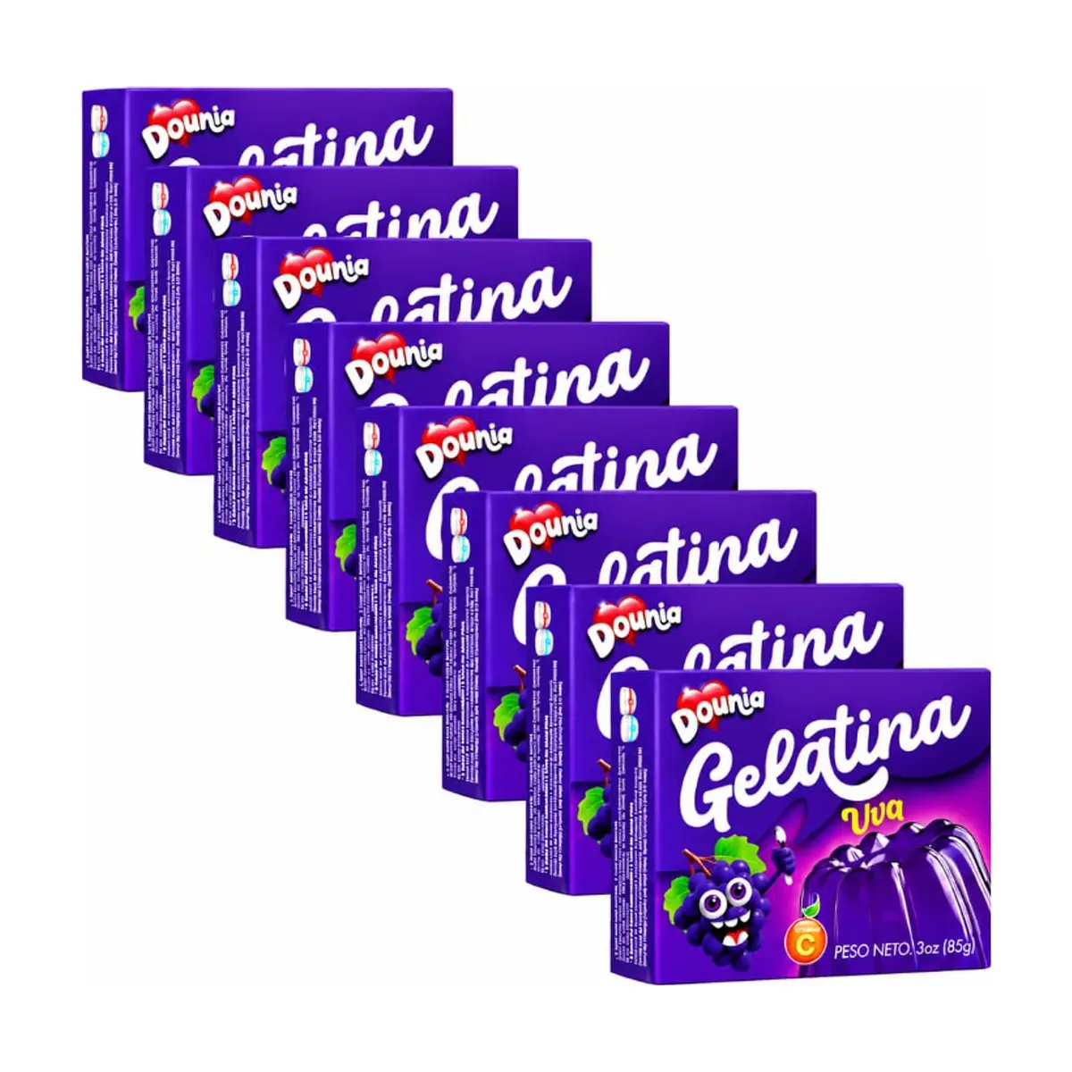 Gelatina con sabor a uva Dounia (8 x 85 g / 3 oz) - Miniatura 1