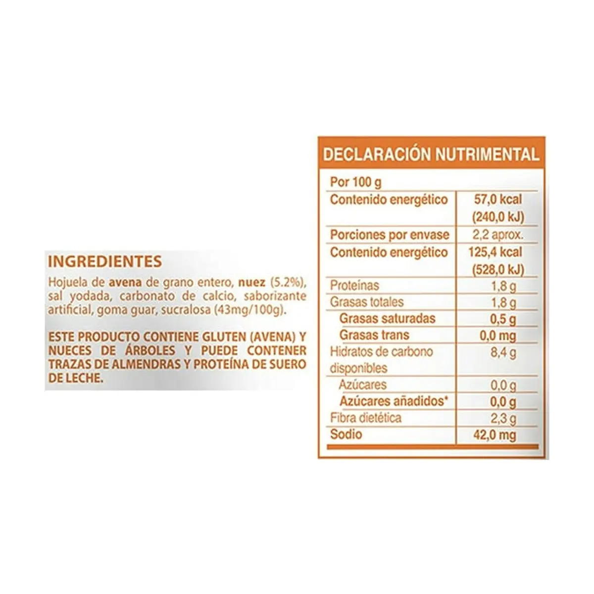 Avena integral instantánea sabor miel con nuez Granvita (35 g / 1.23 oz) - Thumbnail 4