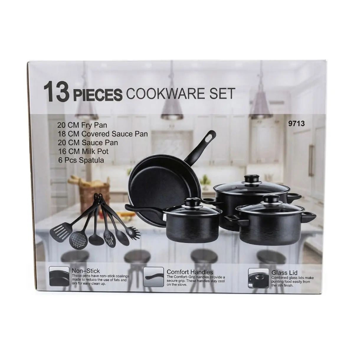 Juego de utensilios de cocina antiadherentes color negro Royal Mark (13 piezas) - Miniatura 2