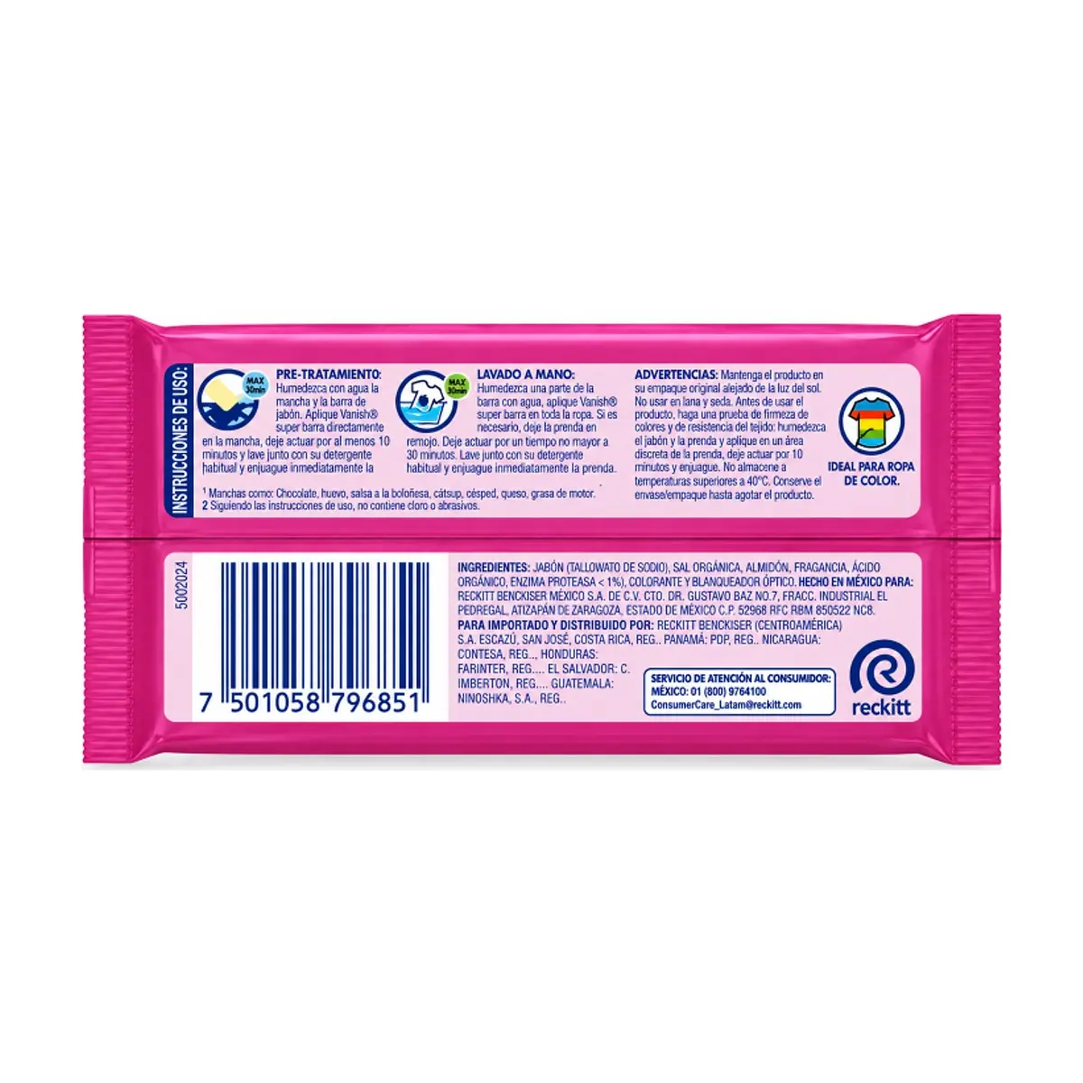 Jabón en barra quitamanchas para ropa de color Vanish (110 g / 3.88 oz) - Thumbnail 2