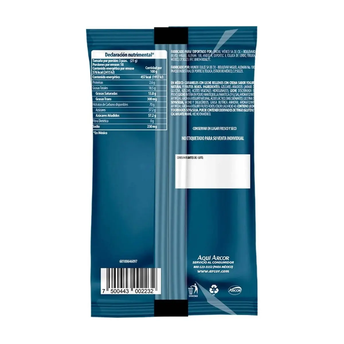 Caramelos con leche rellenos sabor yogurt griego Arcor (126 g / 4.4 oz) - Thumbnail 2