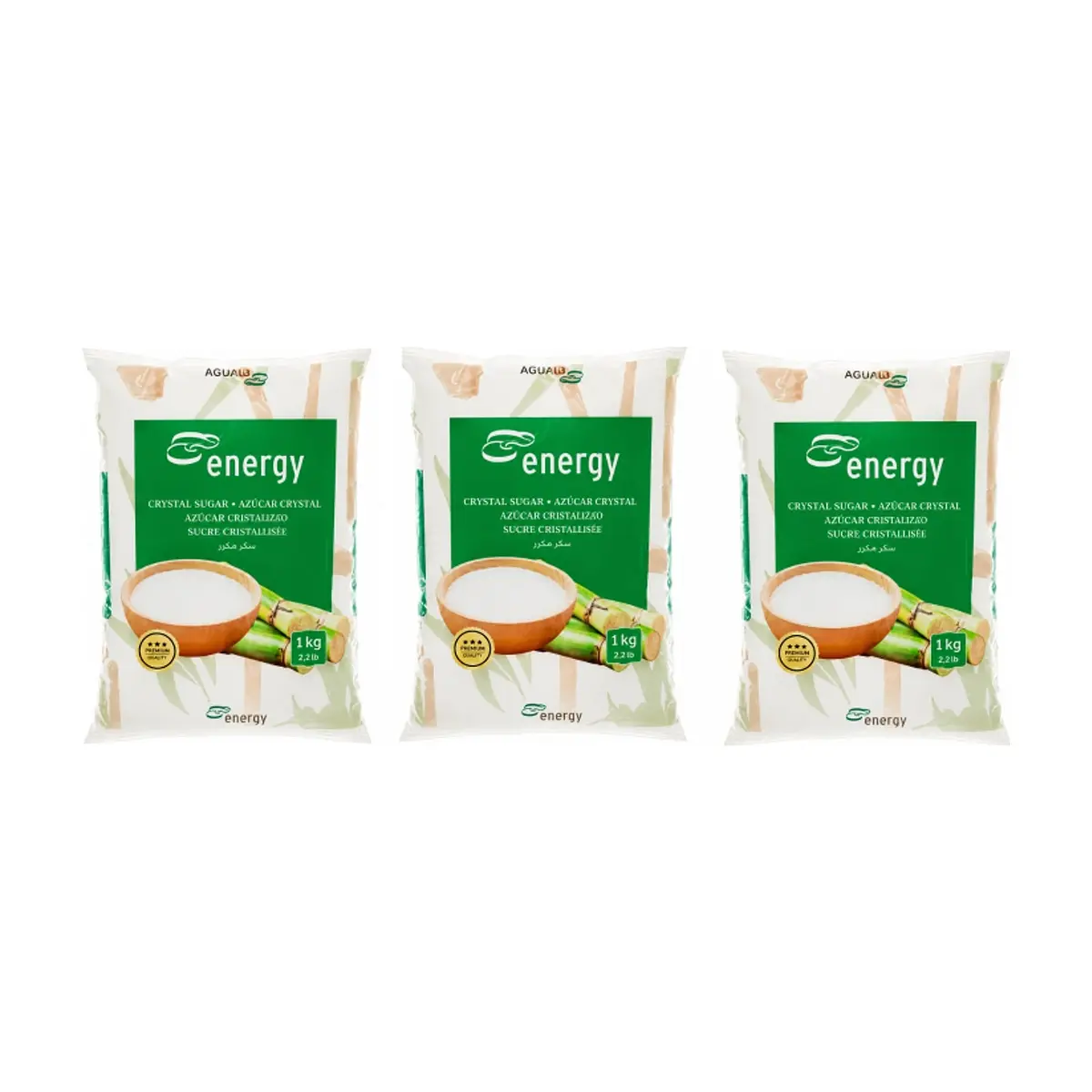 Azúcar blanca cristalina Energy (3 x 1 kg / 2.2 lb) - Miniatura 1